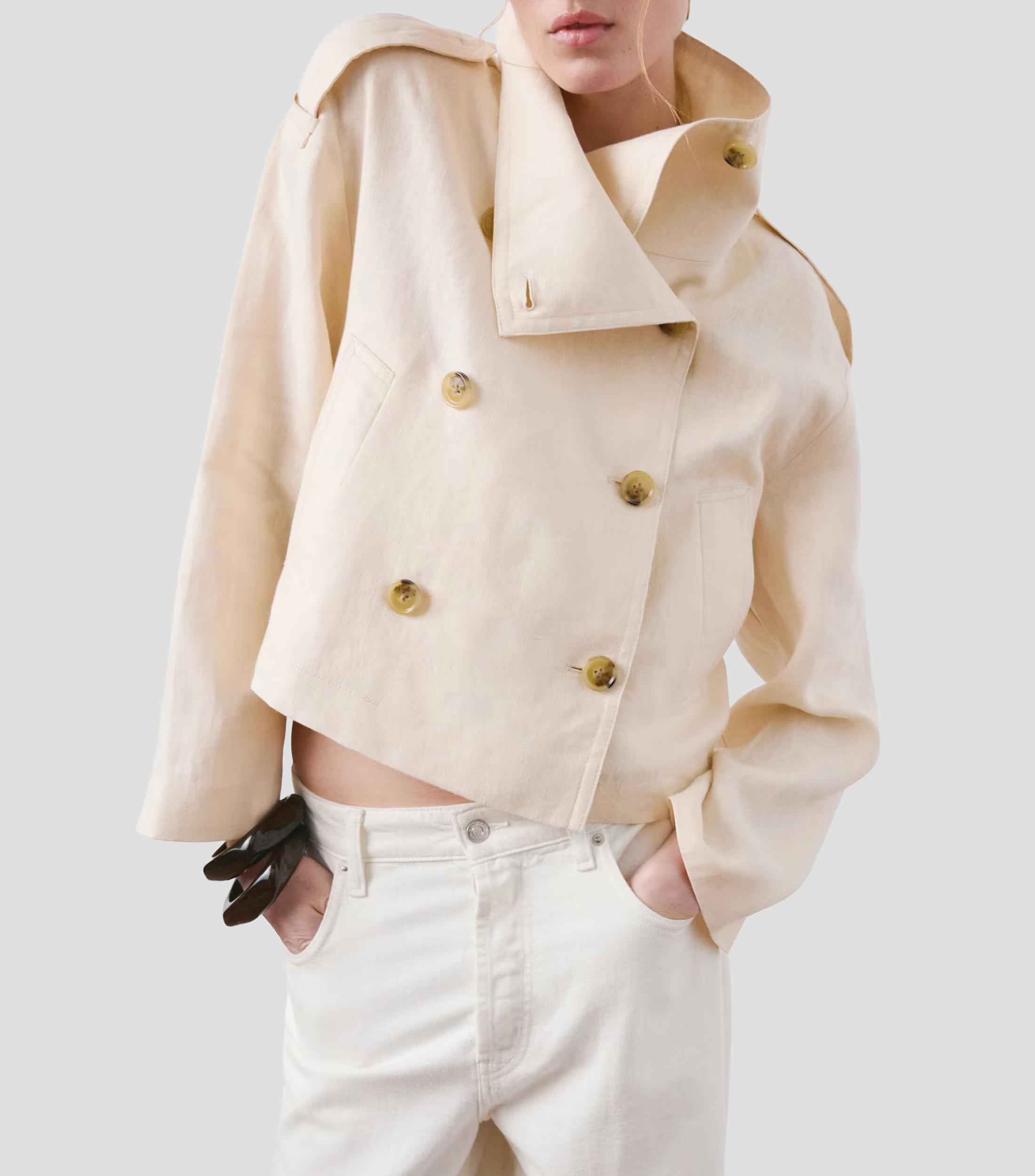 Gabardina con botones Mujer
