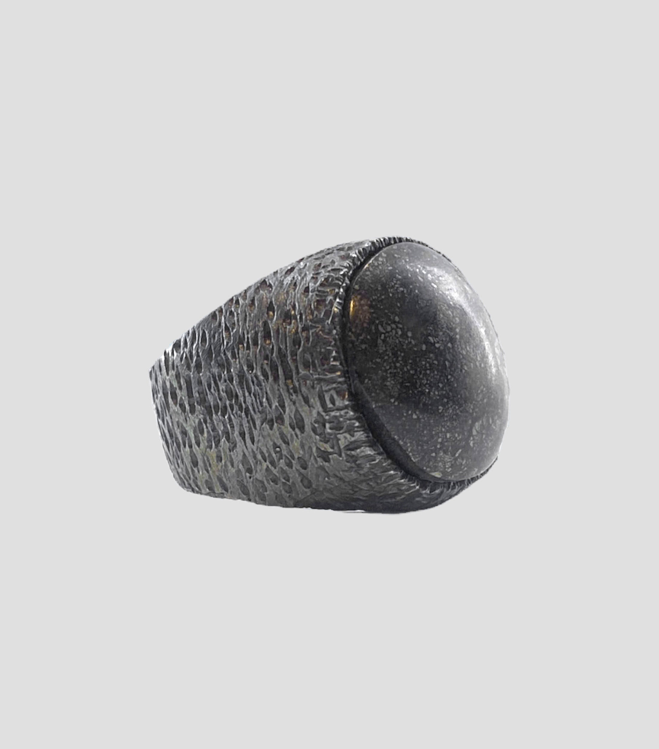 Anillo en plata .925 con incrustación de ágata Hombre