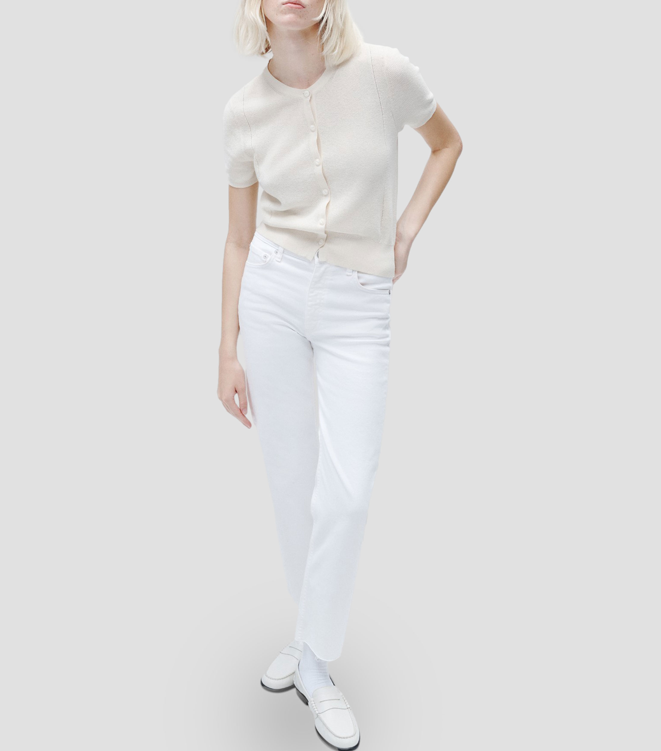 Blusa lisa manga corta Mujer