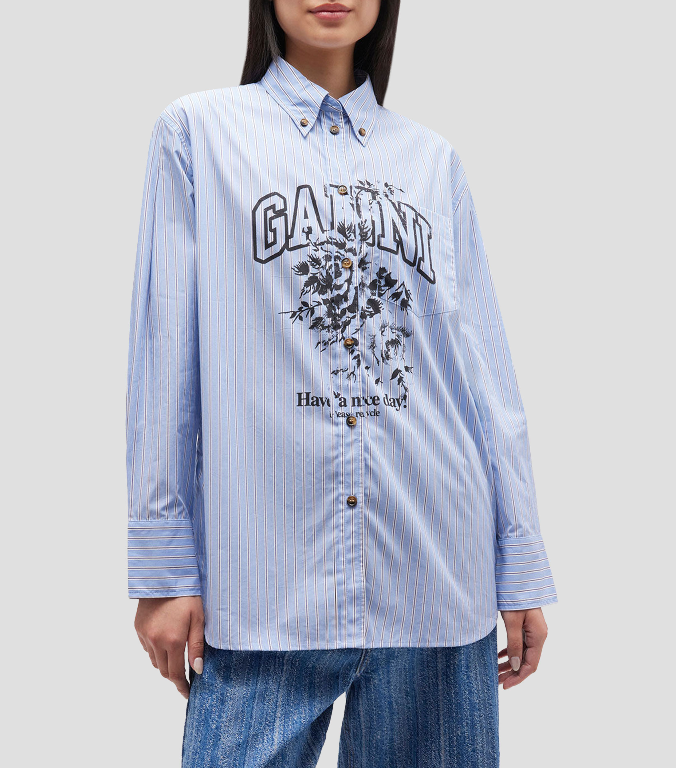 Camisa de rayas manga larga Mujer
