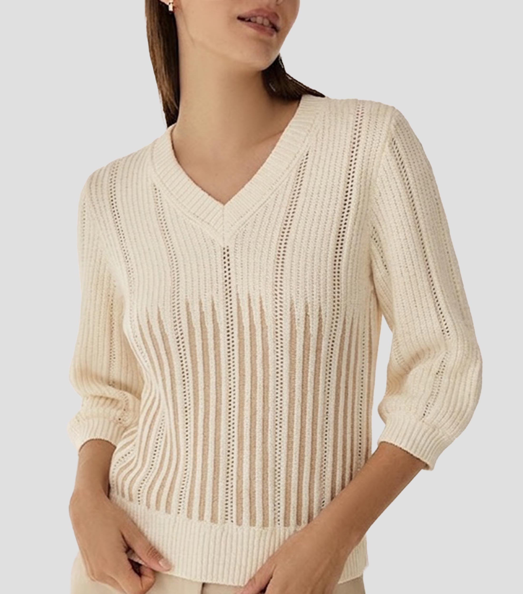 Suéter cuello V Mujer