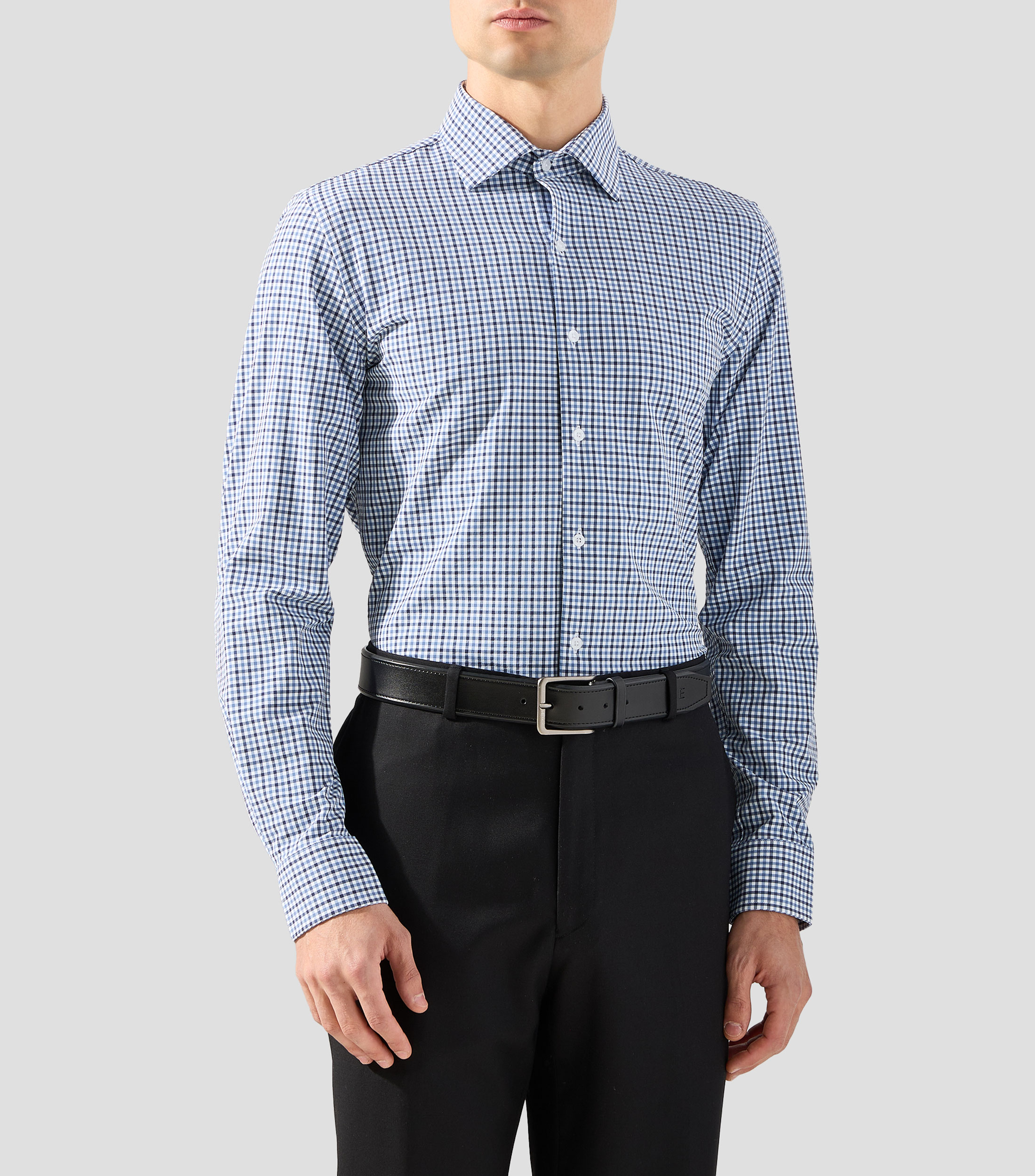 Camisa cuadros manga larga Hombre