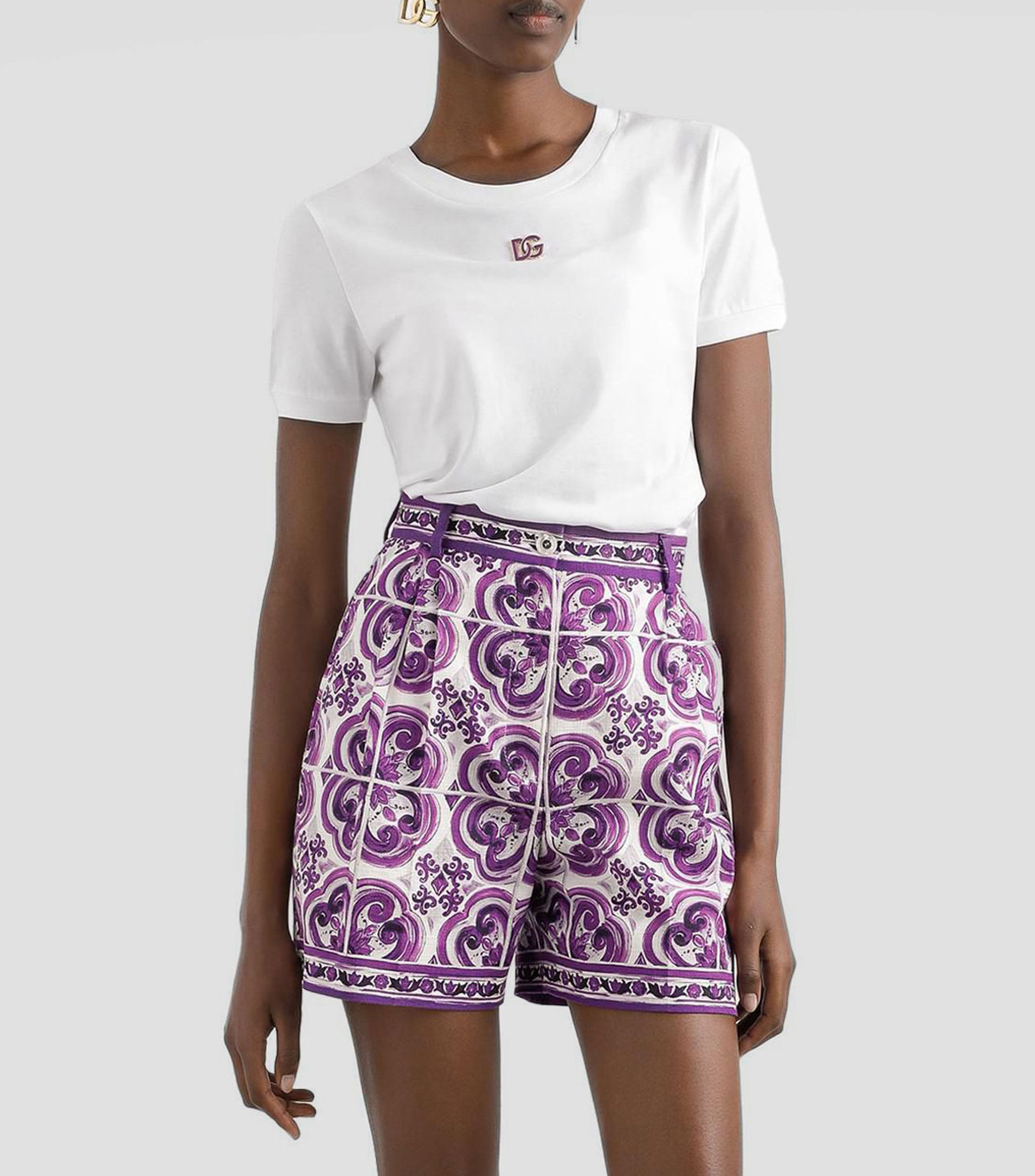 Playera estampada de manga corta Maiolica Mujer