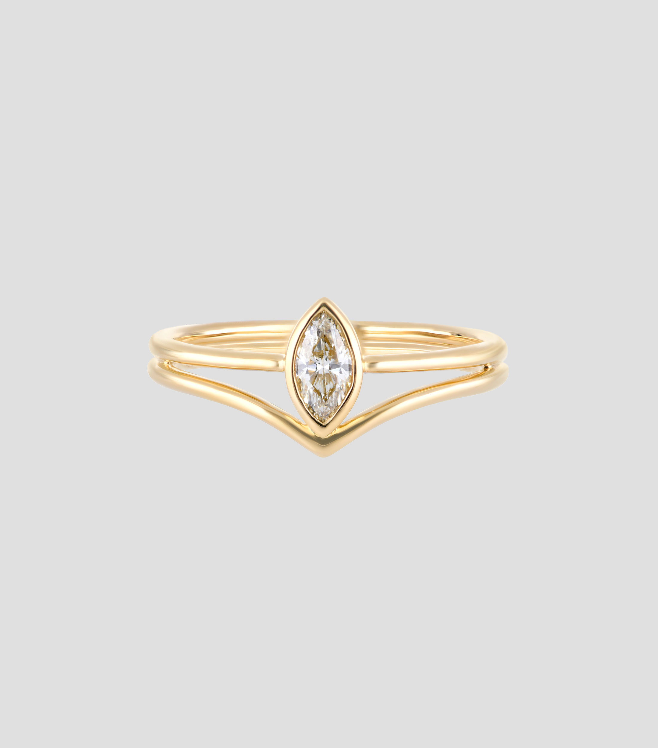 Anillo en oro amarillo 18 Kts con diamante Mujer