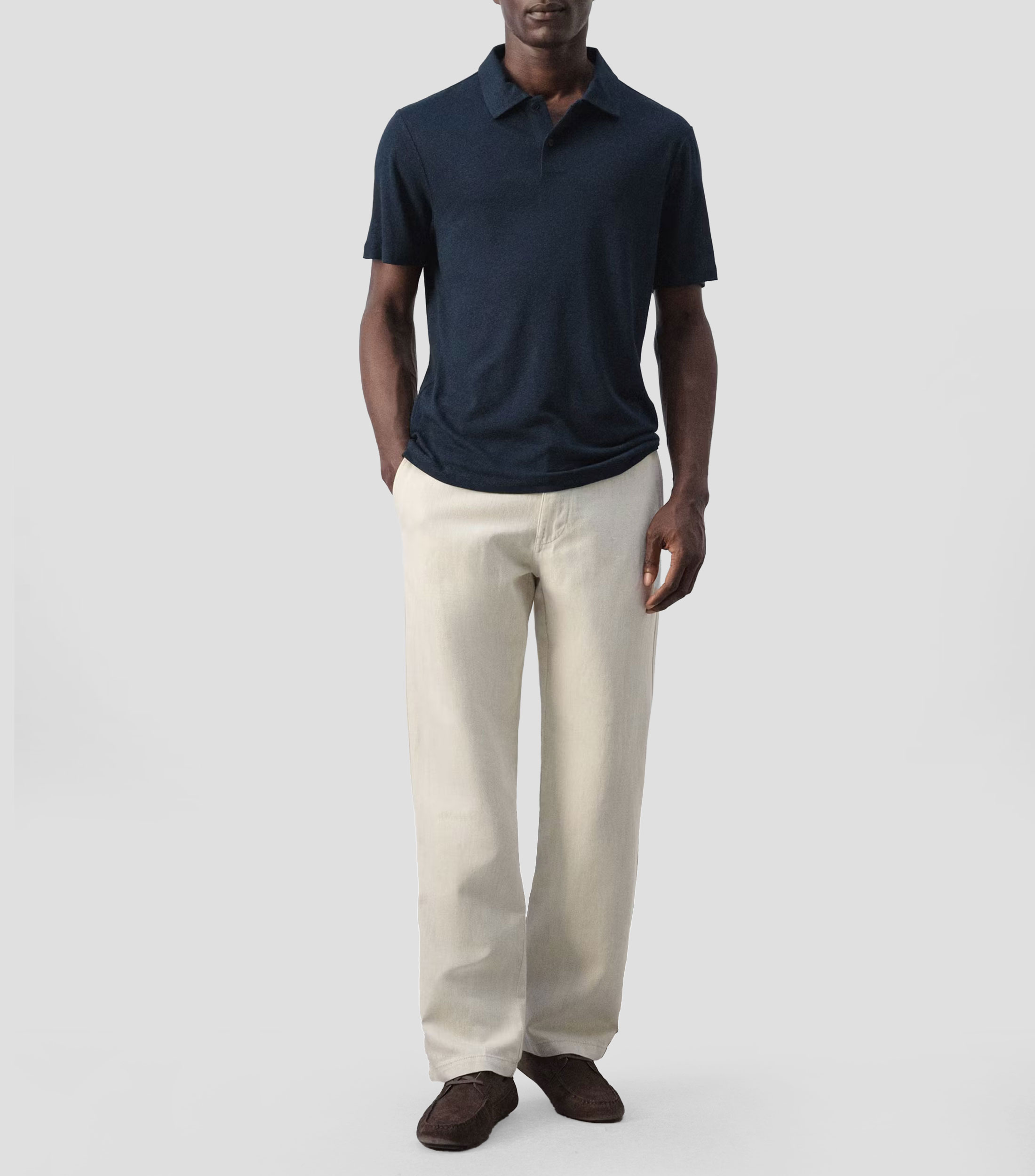 Playera tipo polo manga corta sólida Hombre