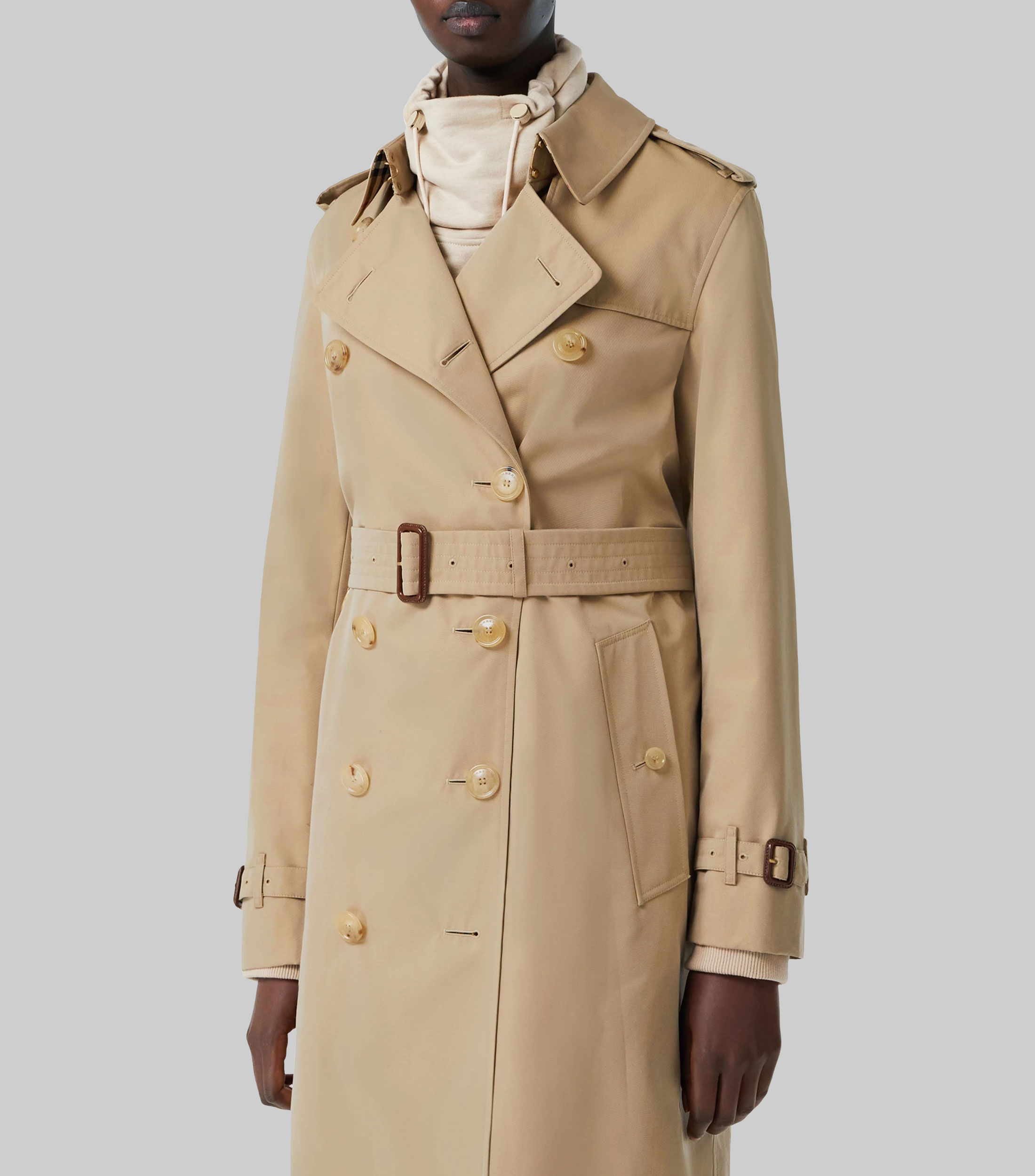 Burberry Gabardina larga con botonadura Mujer El Palacio de Hierro