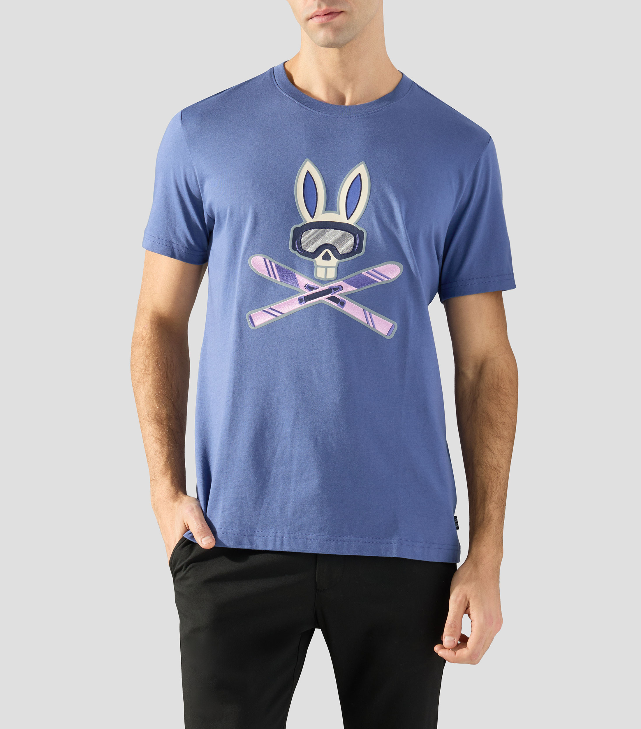 Playera cuello redondo manga corta estampada Hombre