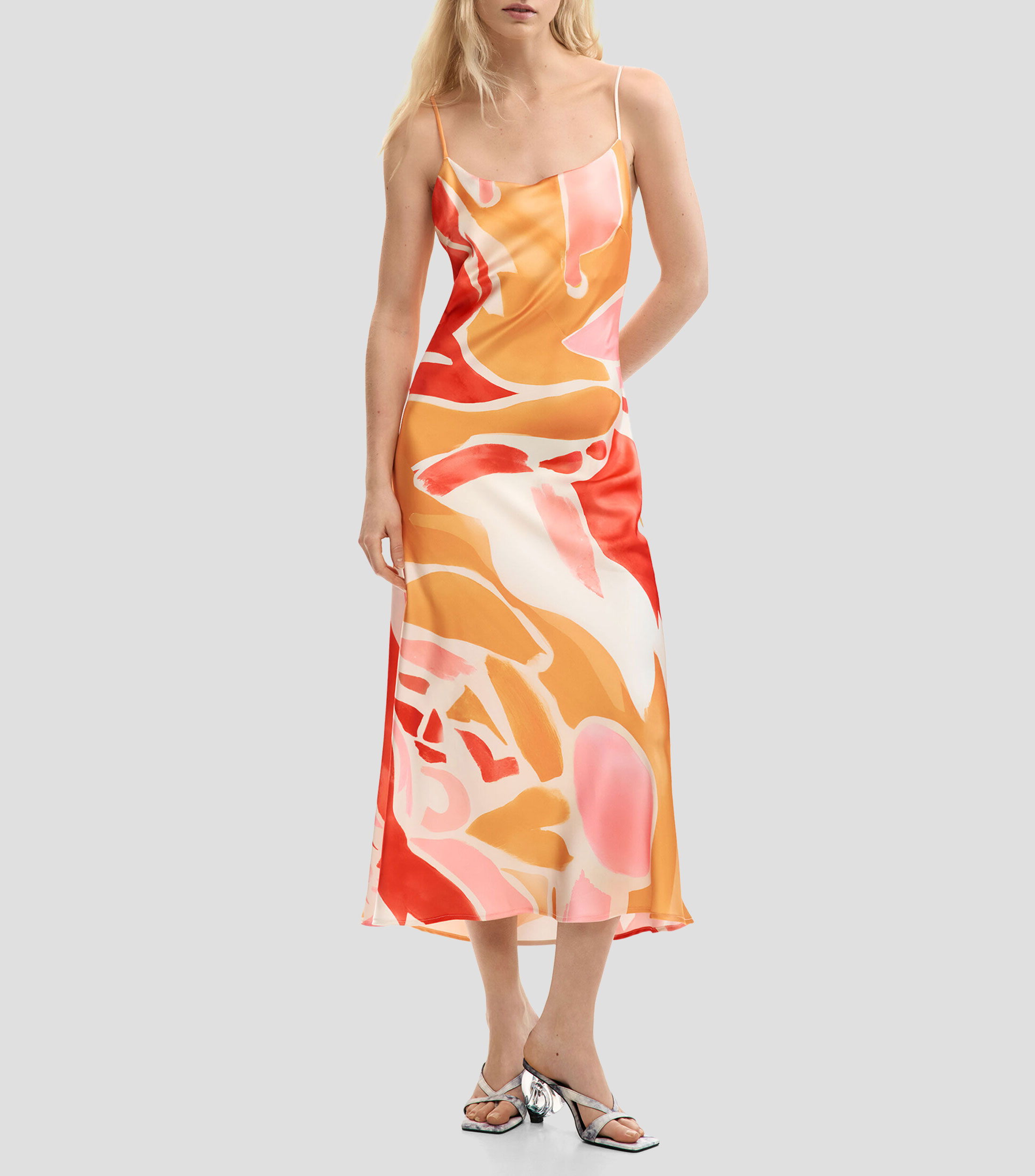 Vestido largo estampado Mujer