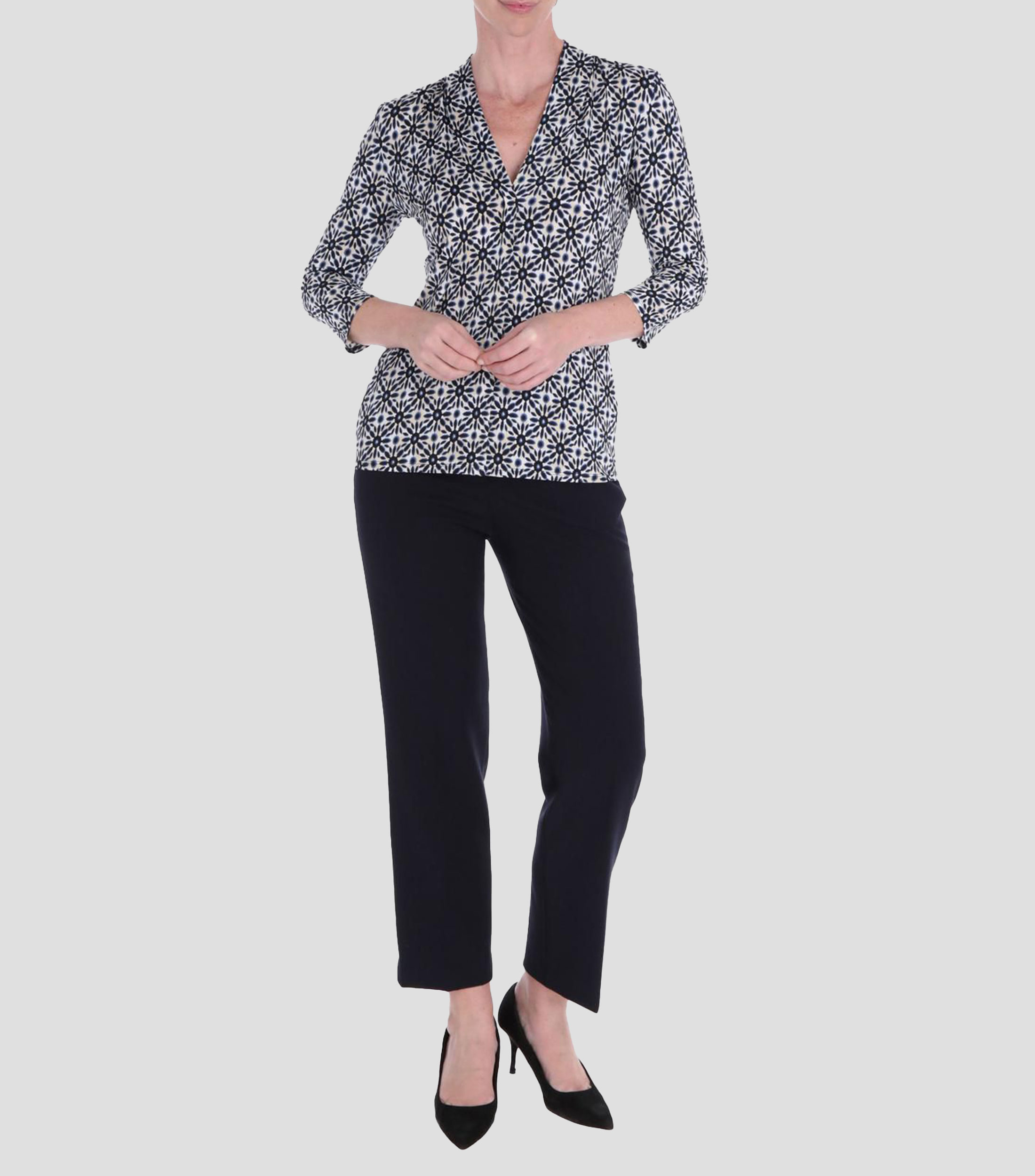 Blusa estampada manga 3/4 Petite Mujer