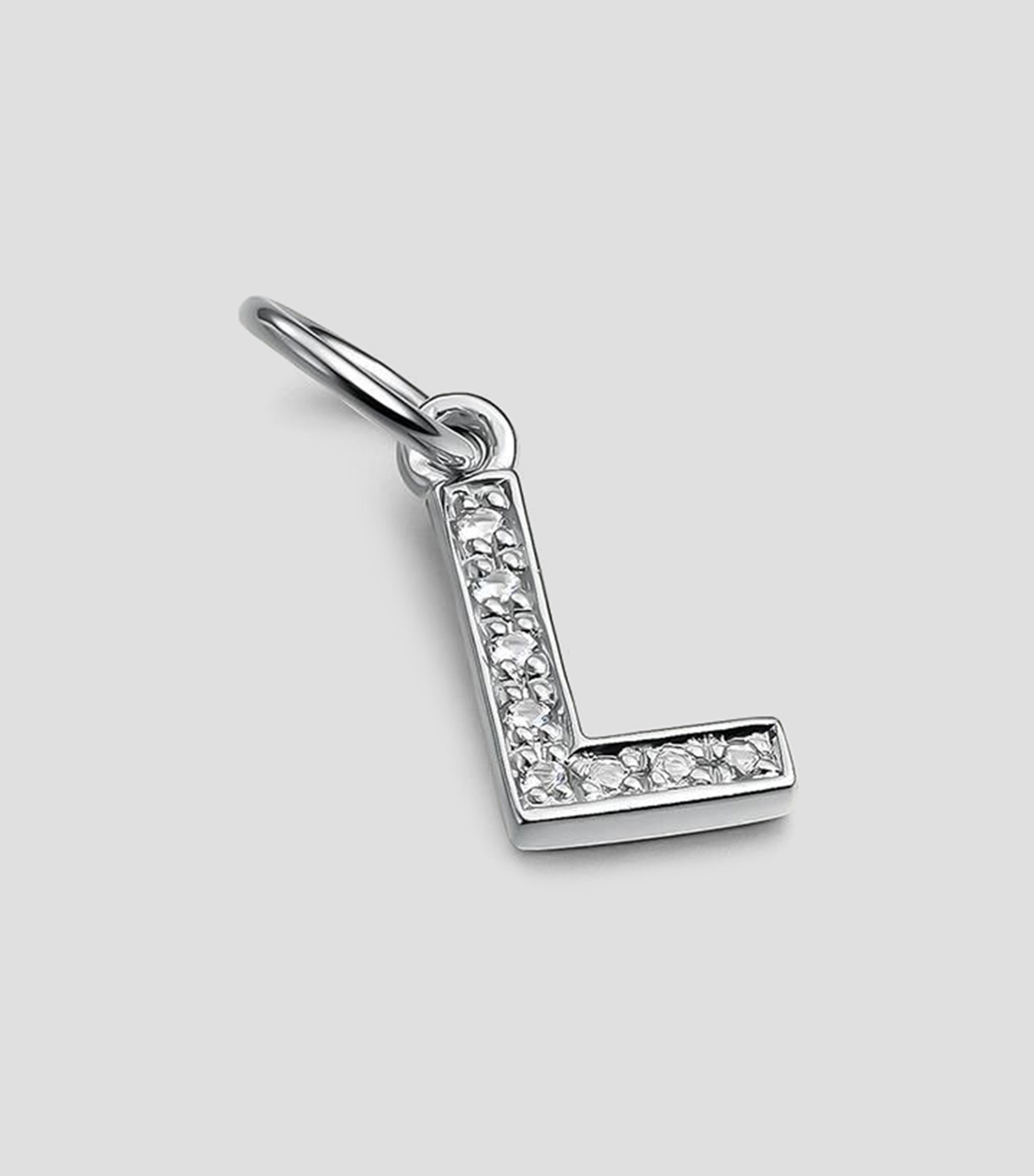 Charm letra L en plata .925 ABC con topacios blancos Mujer