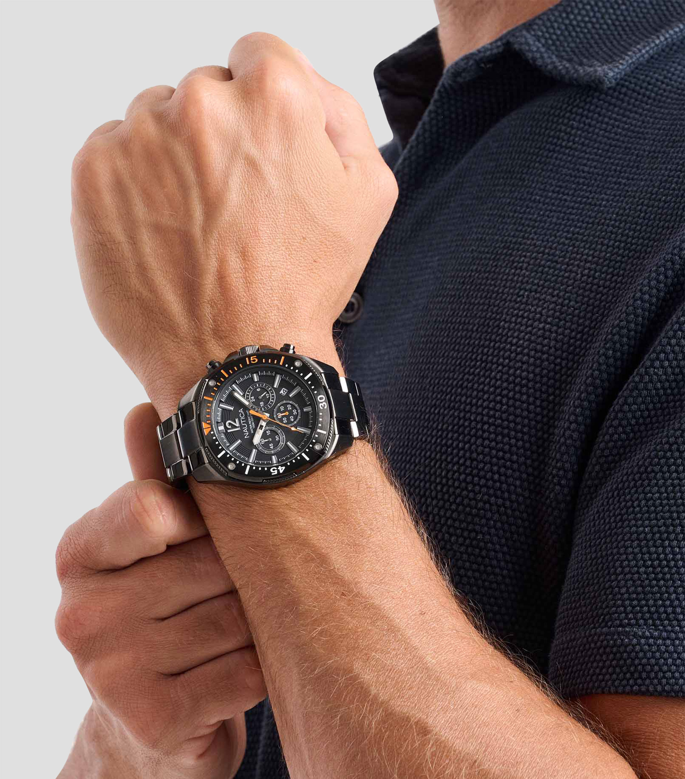 Reloj para Hombre Crono Casual Negro, Gris