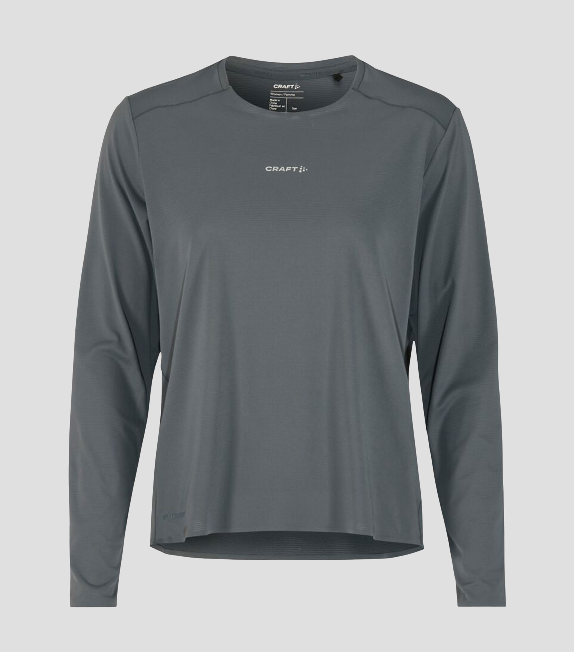 Playera para correr cuello redondo manga larga lisa Mujer