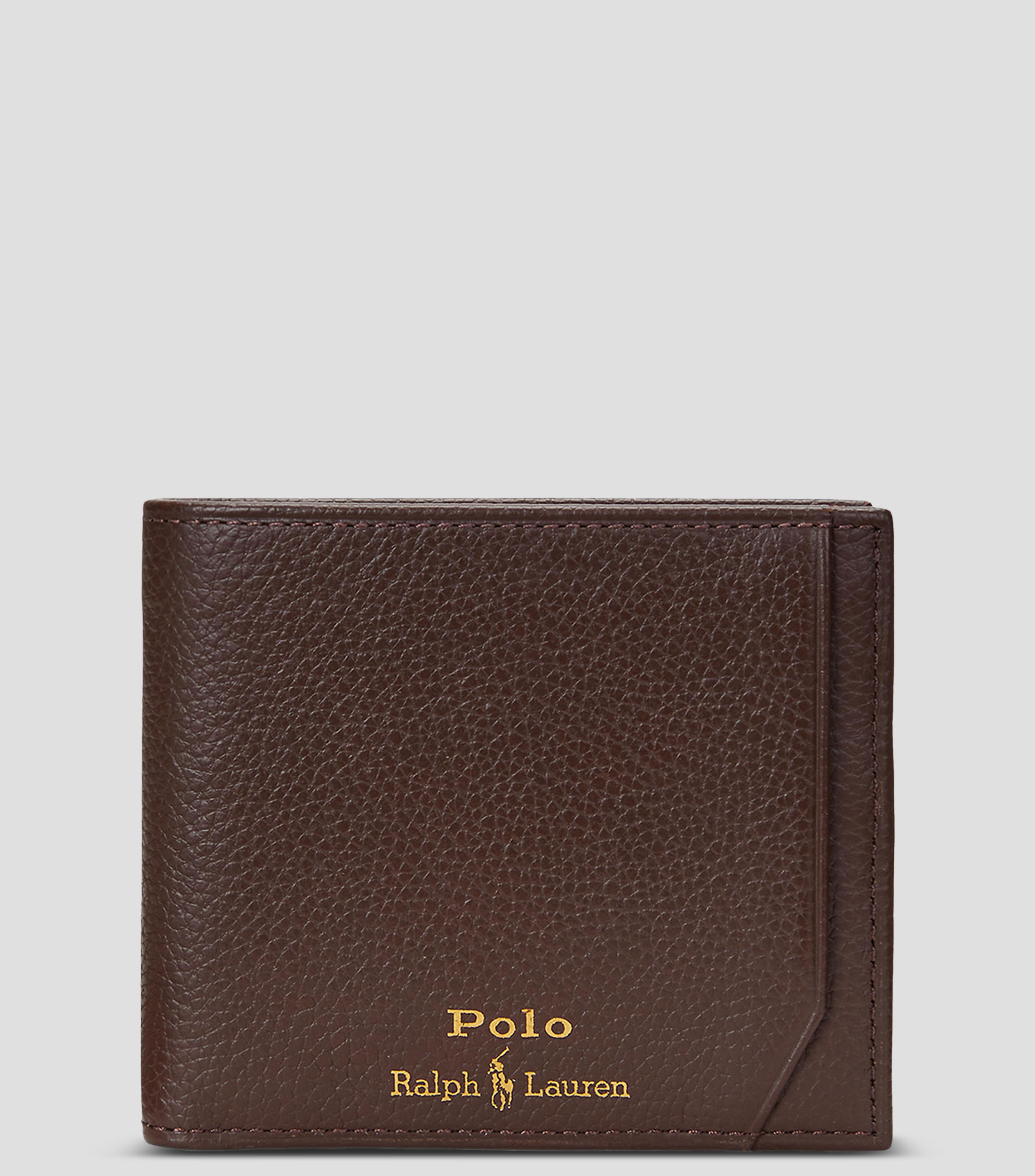 Cartera bifold en piel granulada Hombre