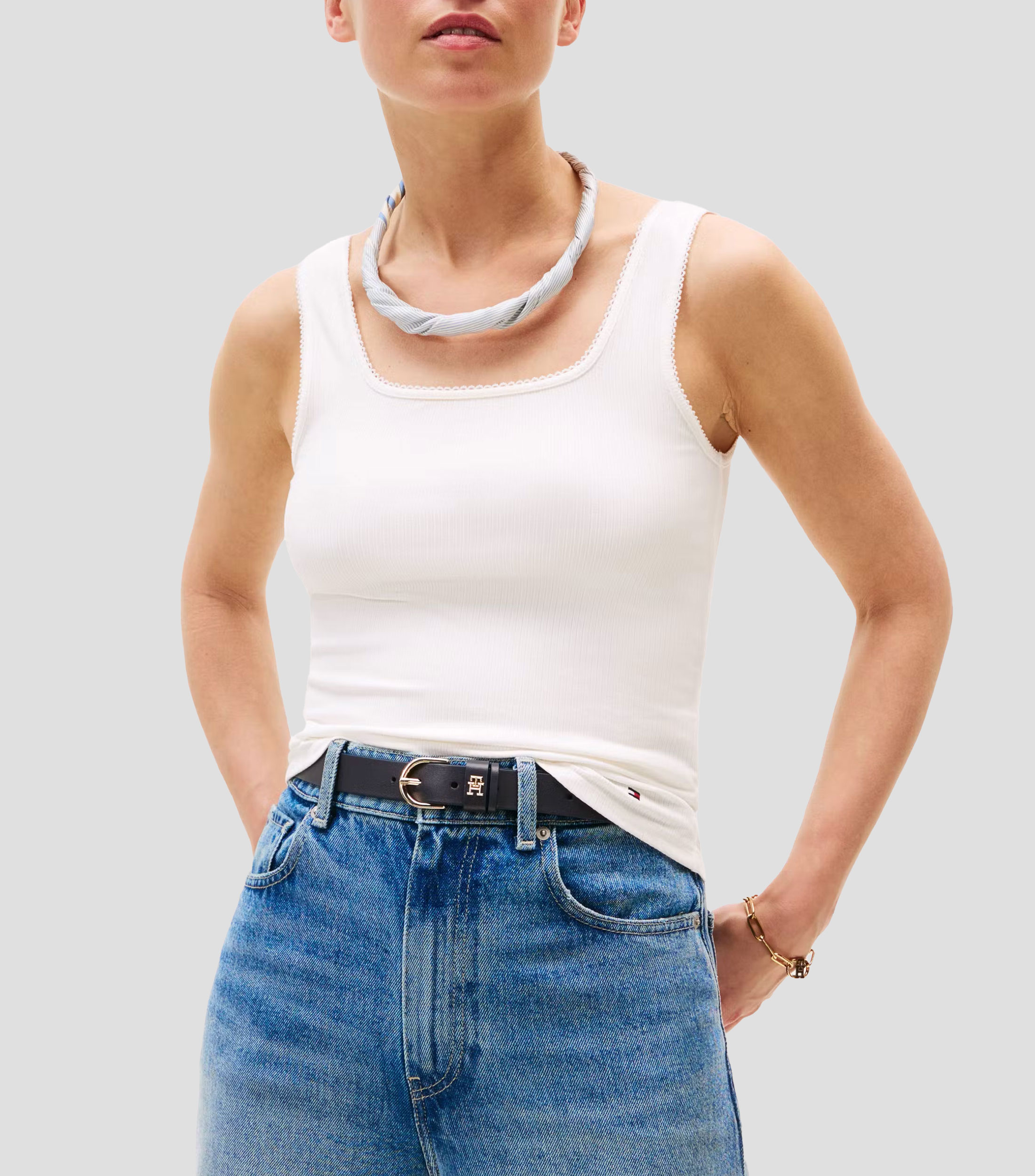 Playera Cuello Cuadrado Sin Mangas lisa Mujer