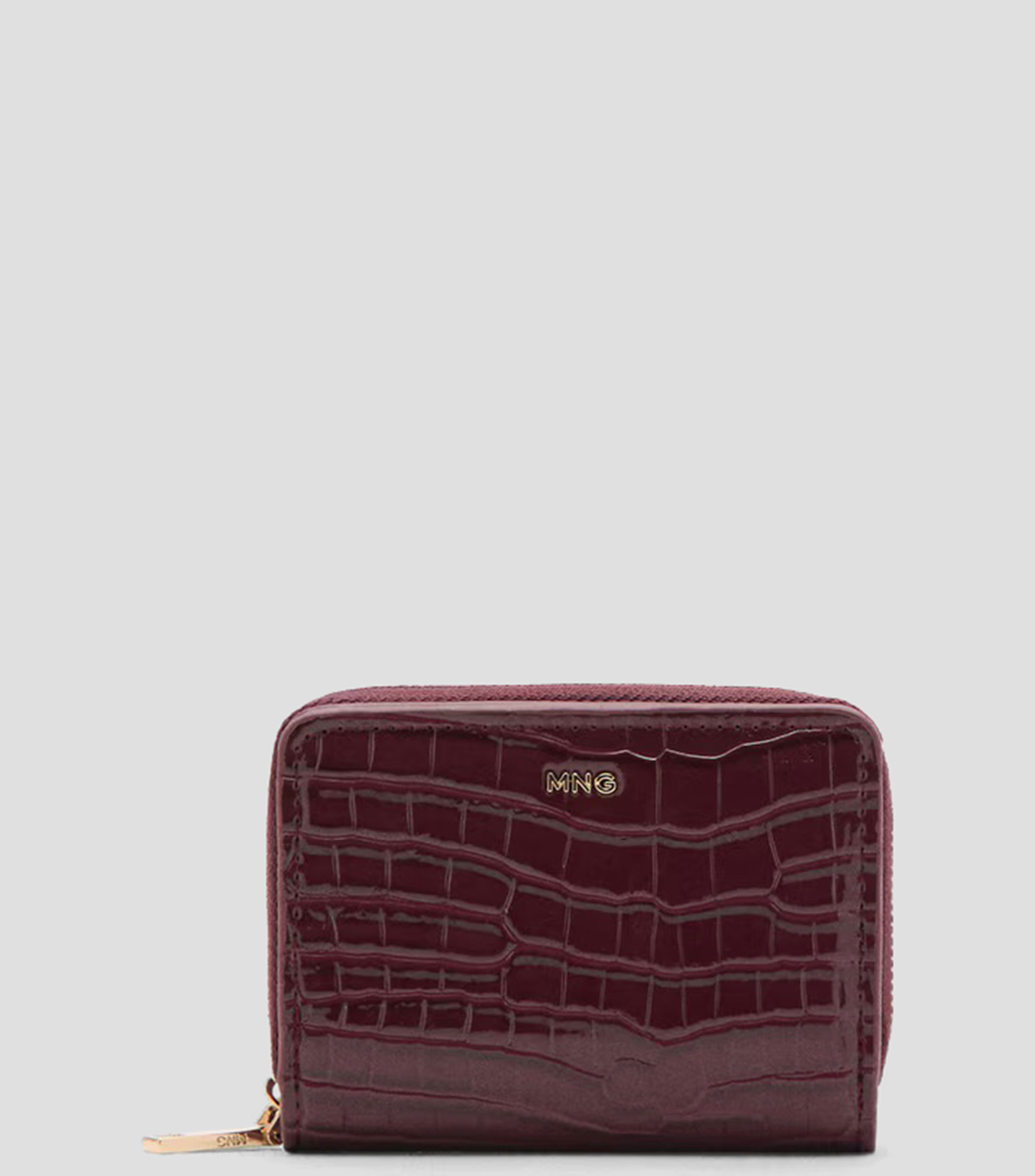 Cartera estampado cocodrilo brillante Mujer