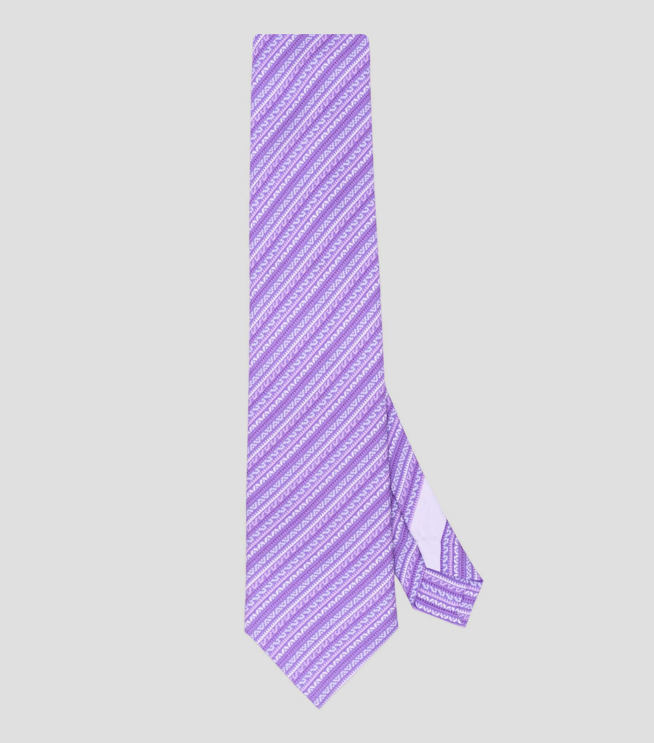 Corbata ancha en seda lila Grecas Prehispánicas
