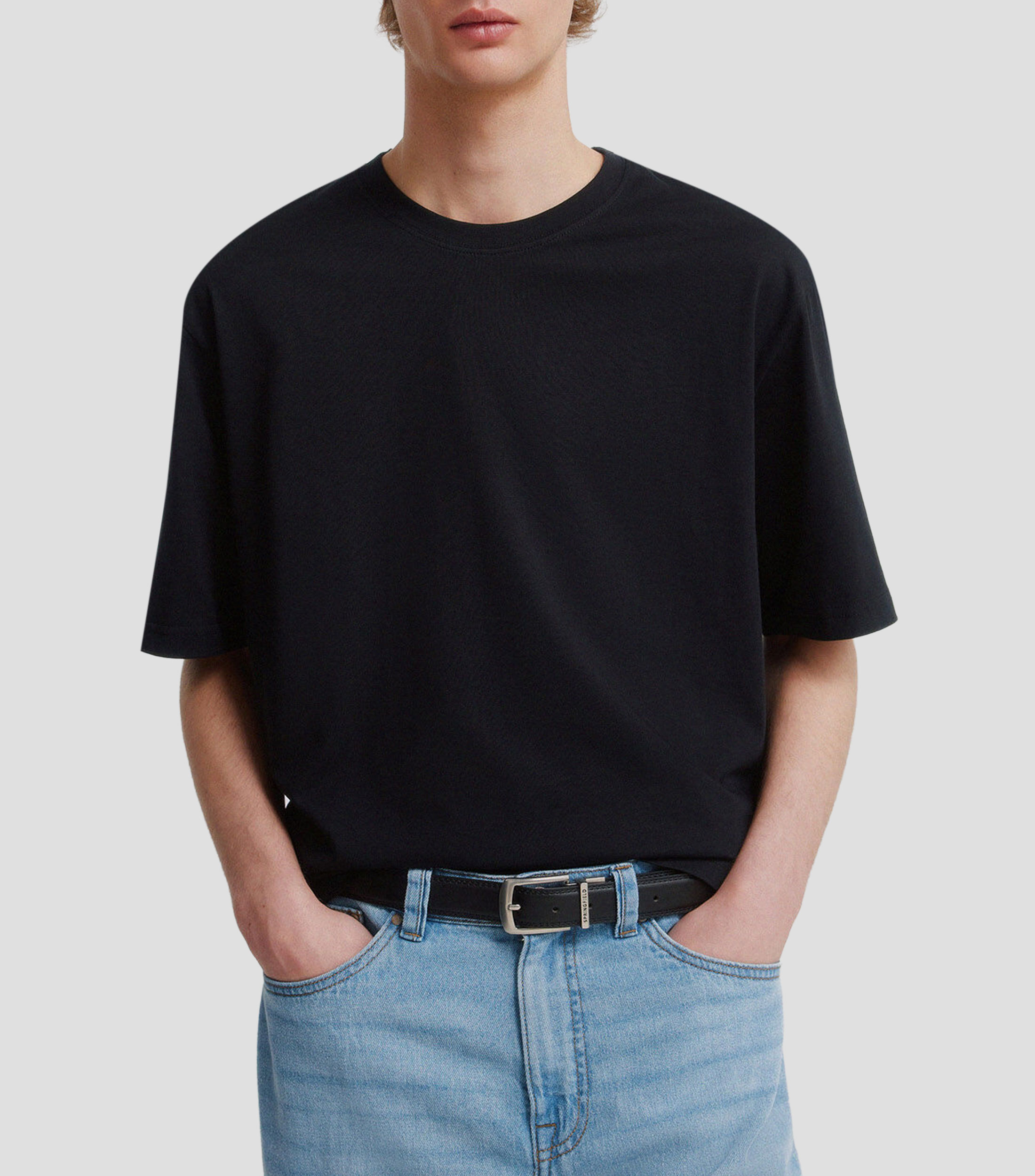 Playera cuello redondo manga corta lisa Hombre