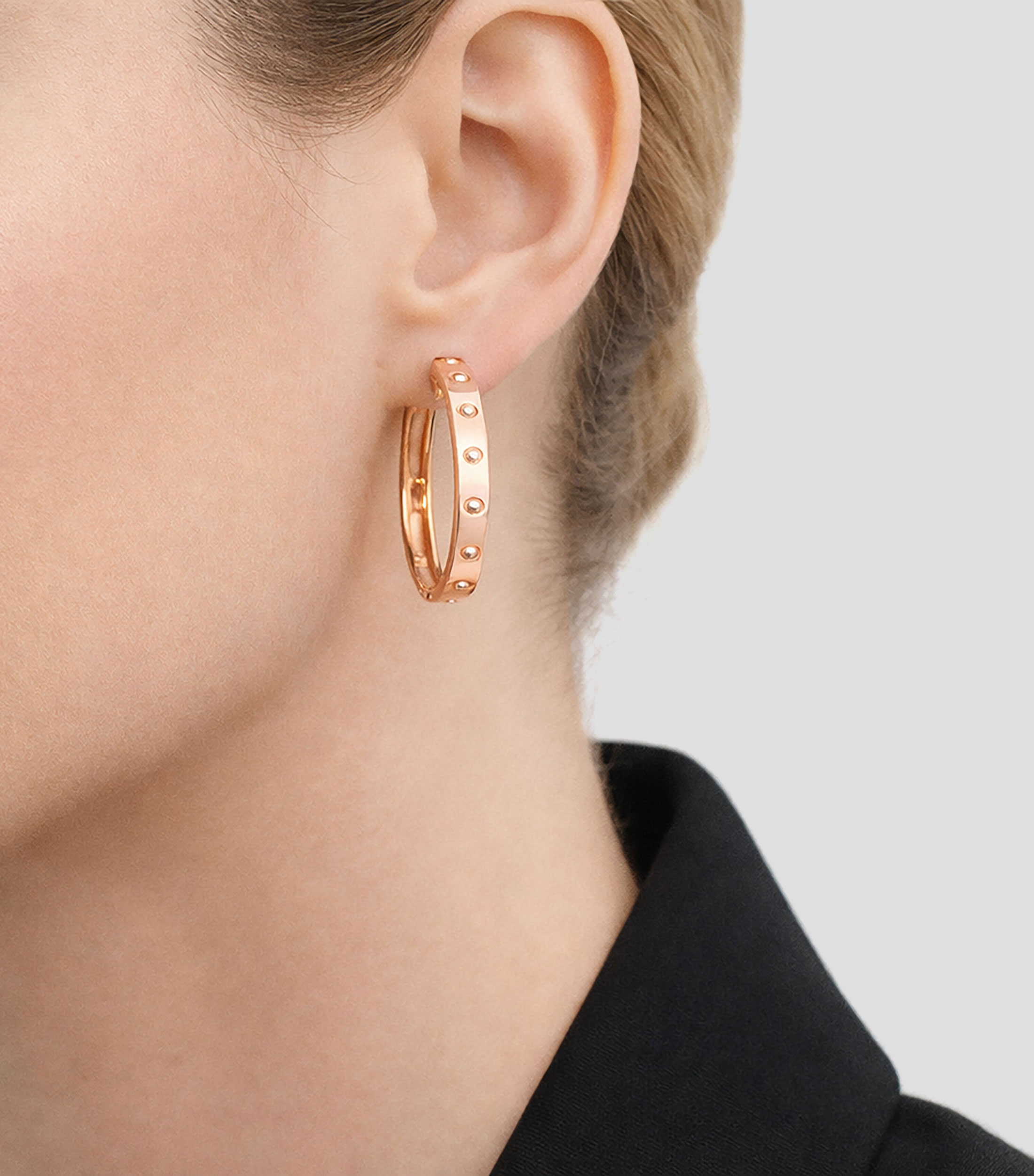 Arracadas en oro rosa de 18 kilates Symphony Pois Moi Mujer