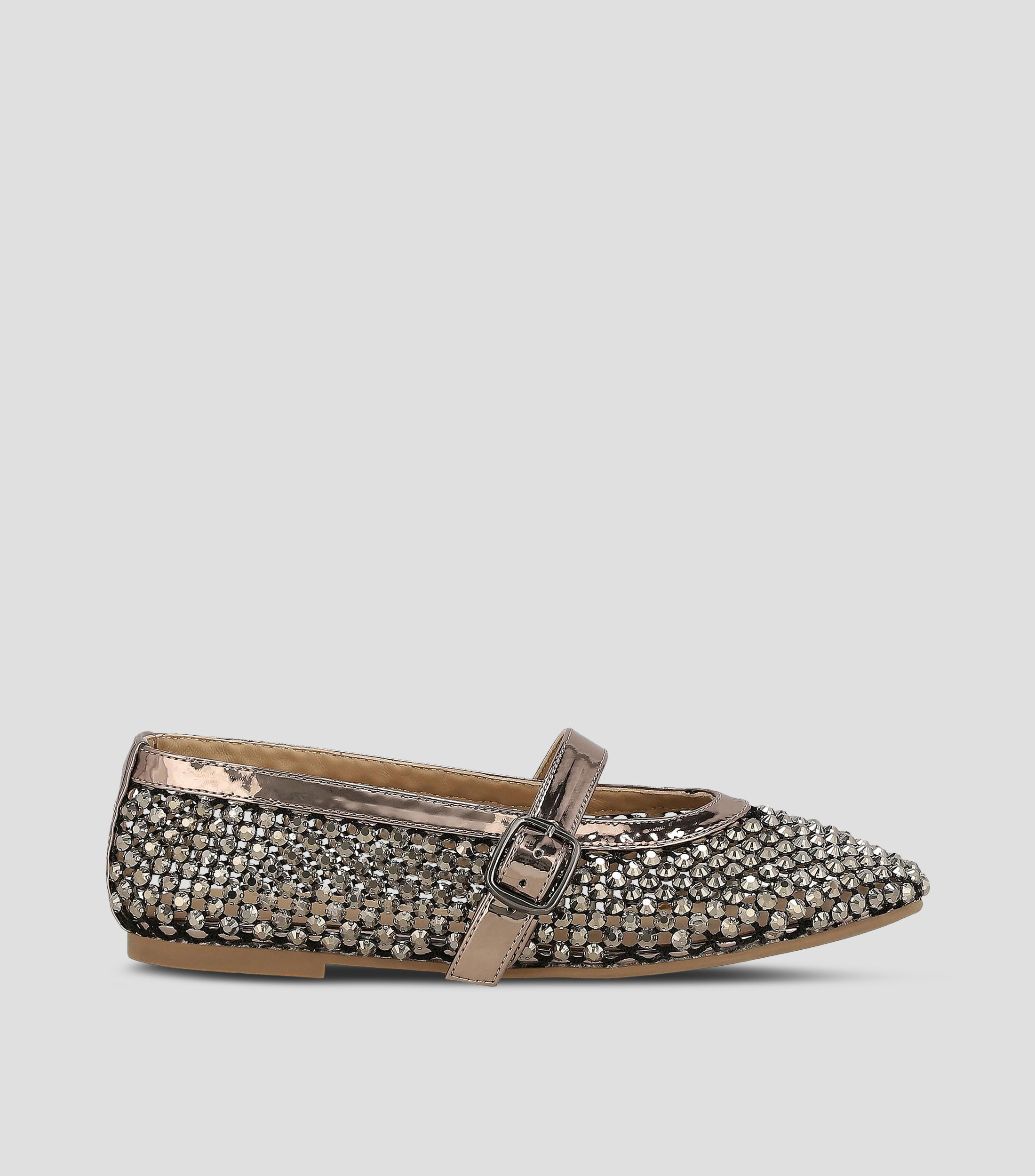 Flats media luna con pedrería Mujer