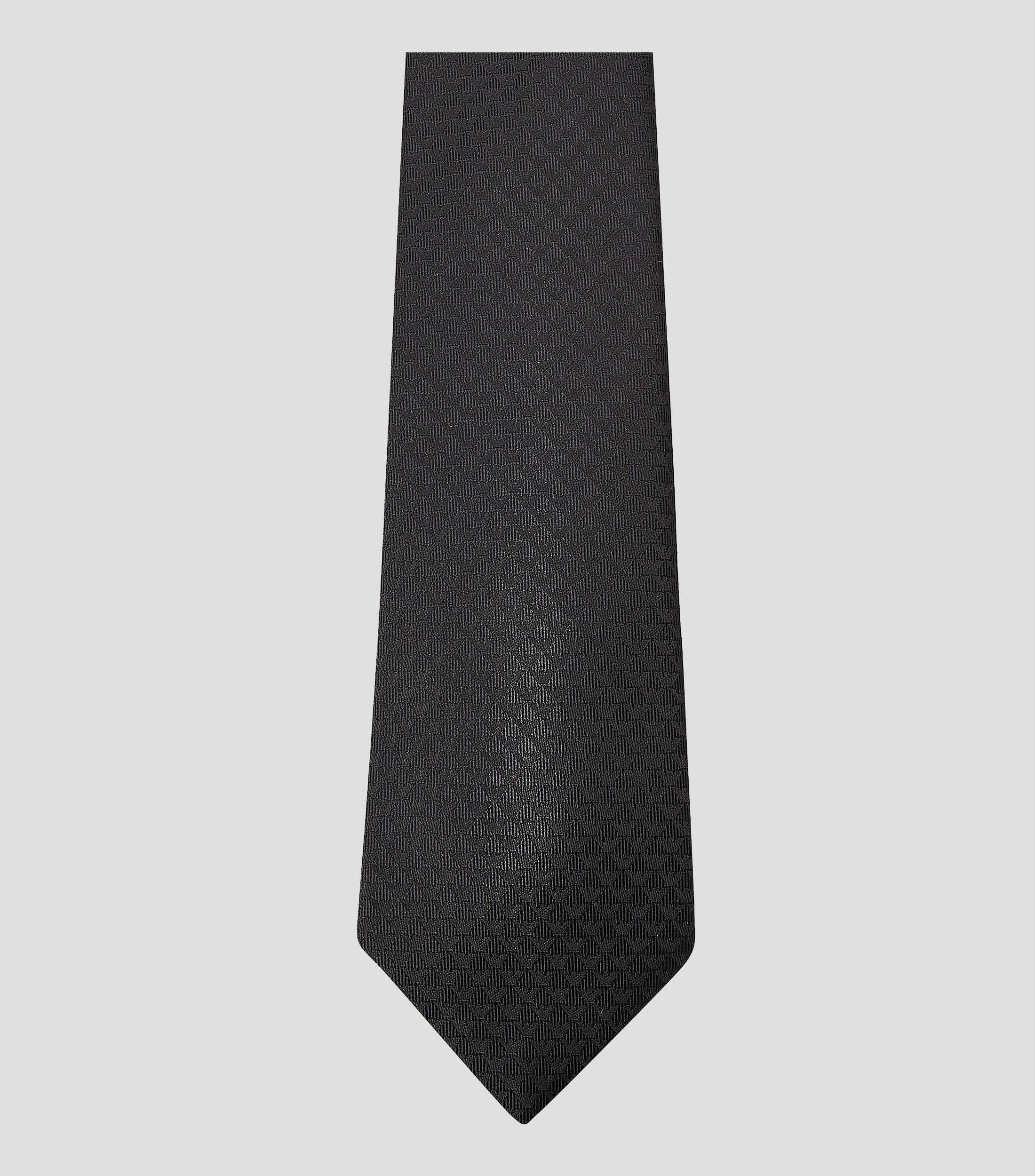 Corbata de seda negro con monogram