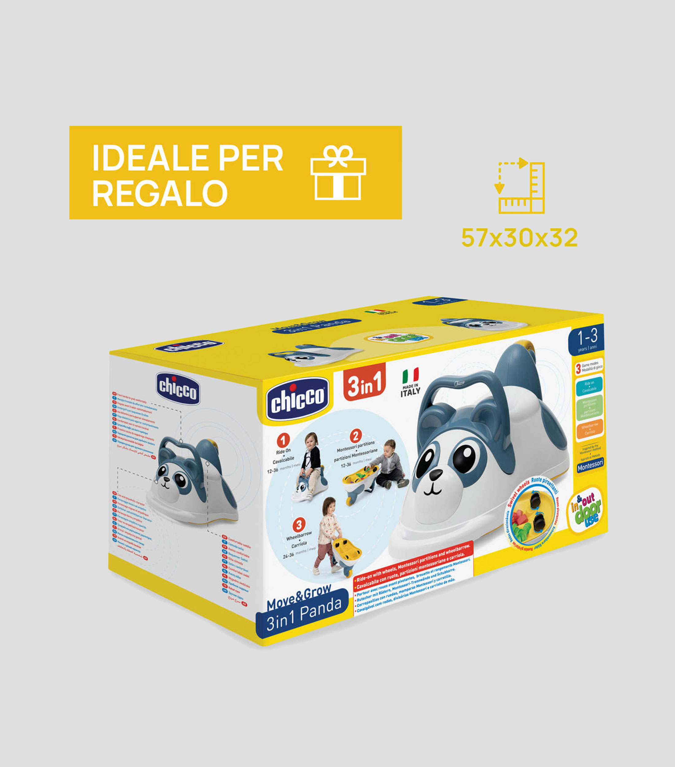 Juguete de habilidades motoras, El Panda 3 en 1