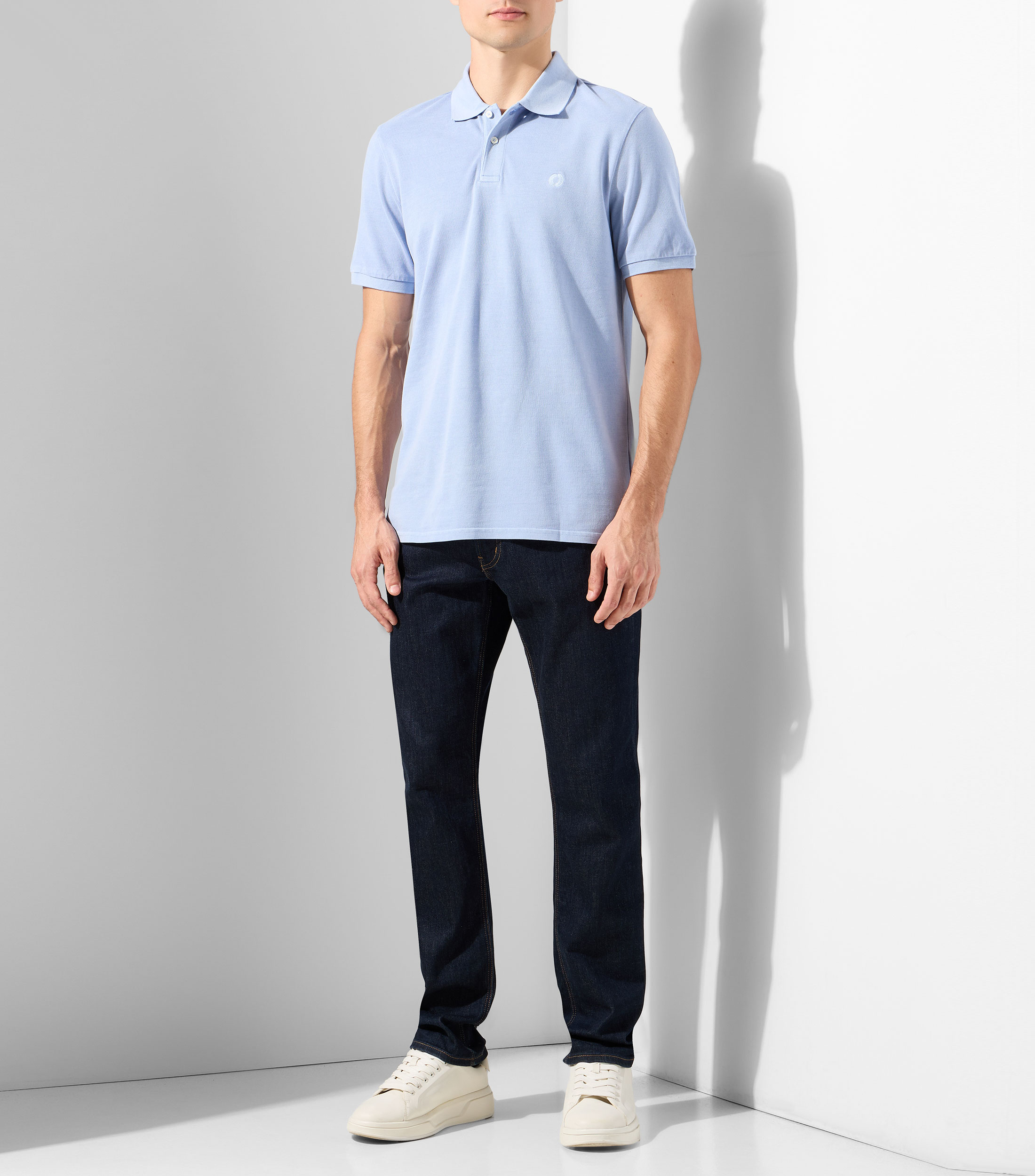Playera tipo polo manga corta lisa Hombre
