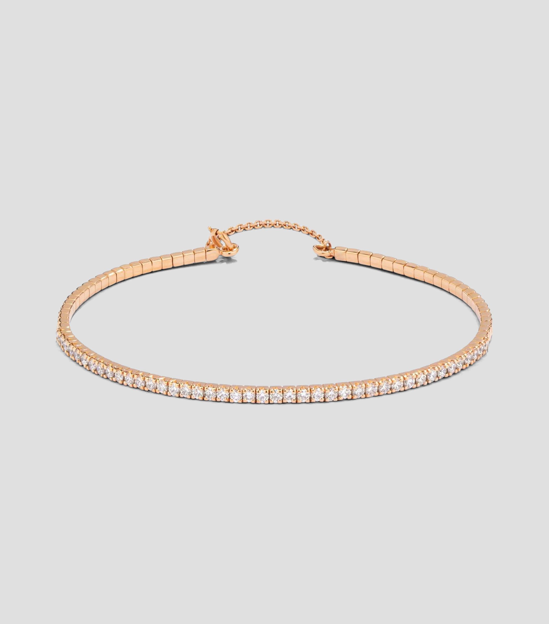Brazalete en Oro rosa de 18 Kilates con 42 diamantes blancos en talla brillante Mujer