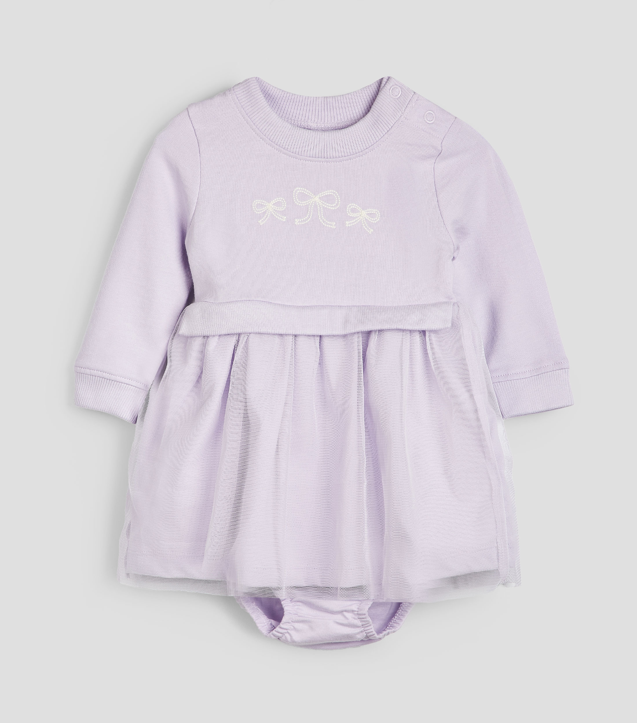 Vestido con manga larga liso Bebé