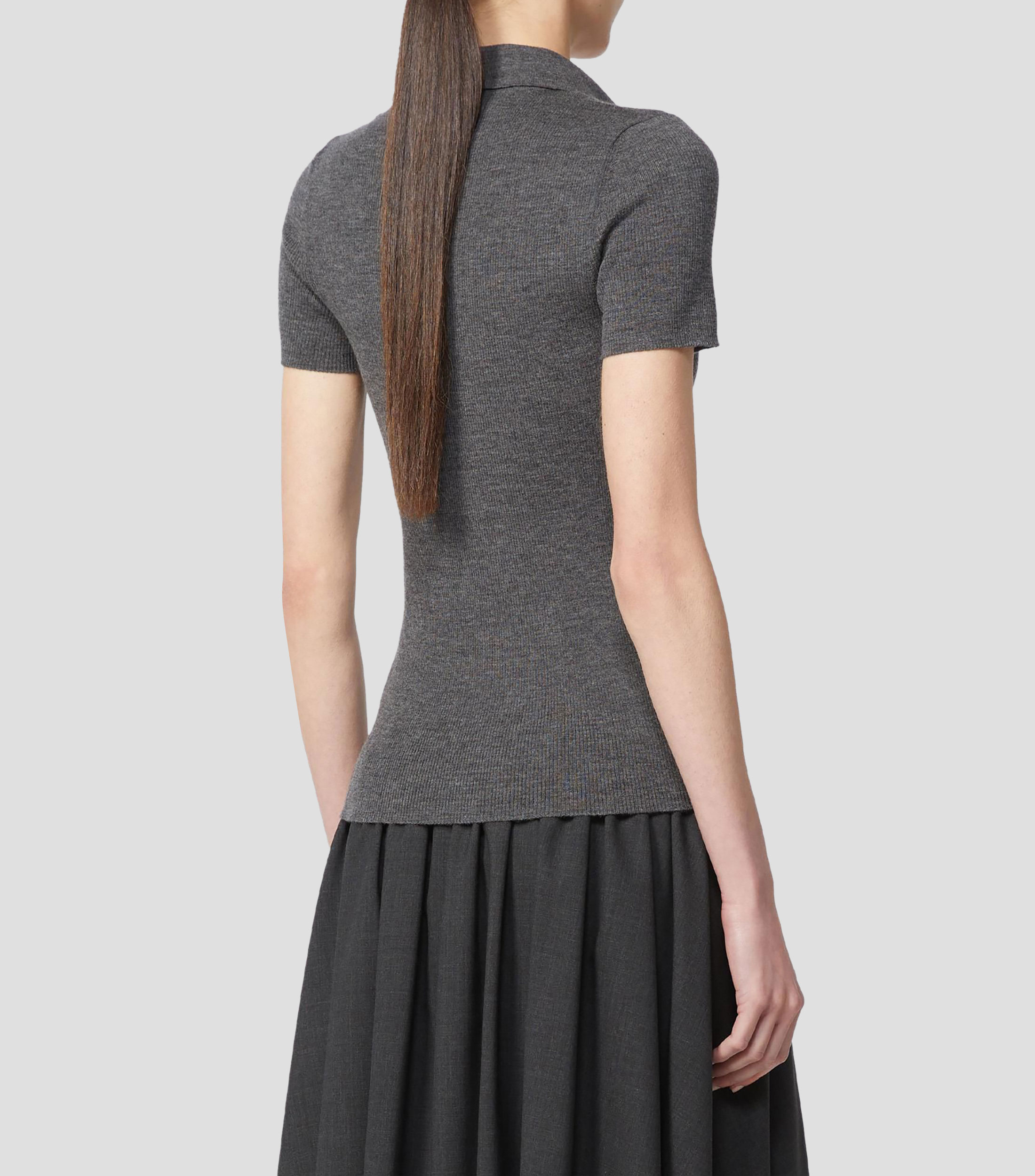 Blusa lisa con manga corta Mujer
