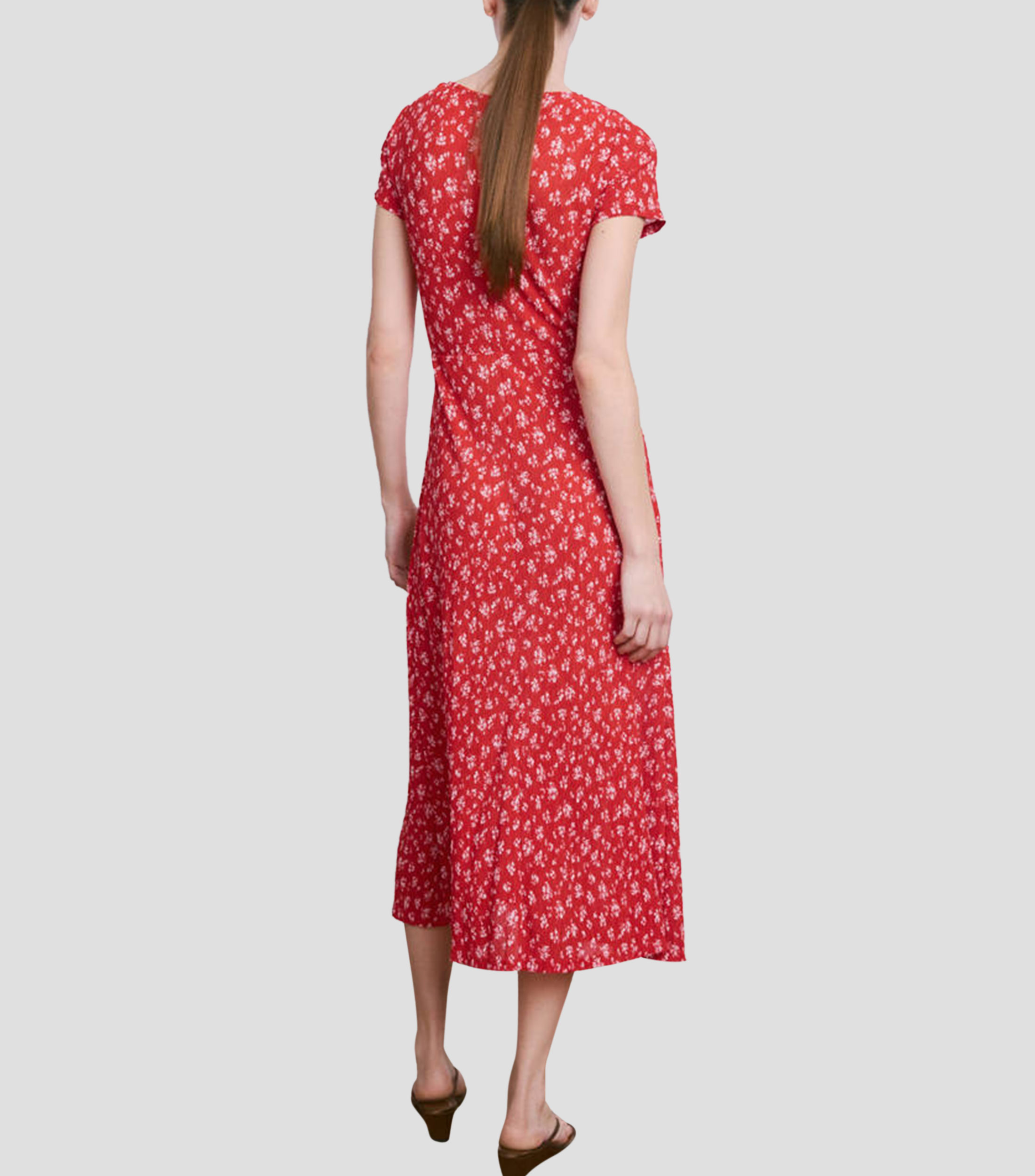 Vestido midi estampado Mujer