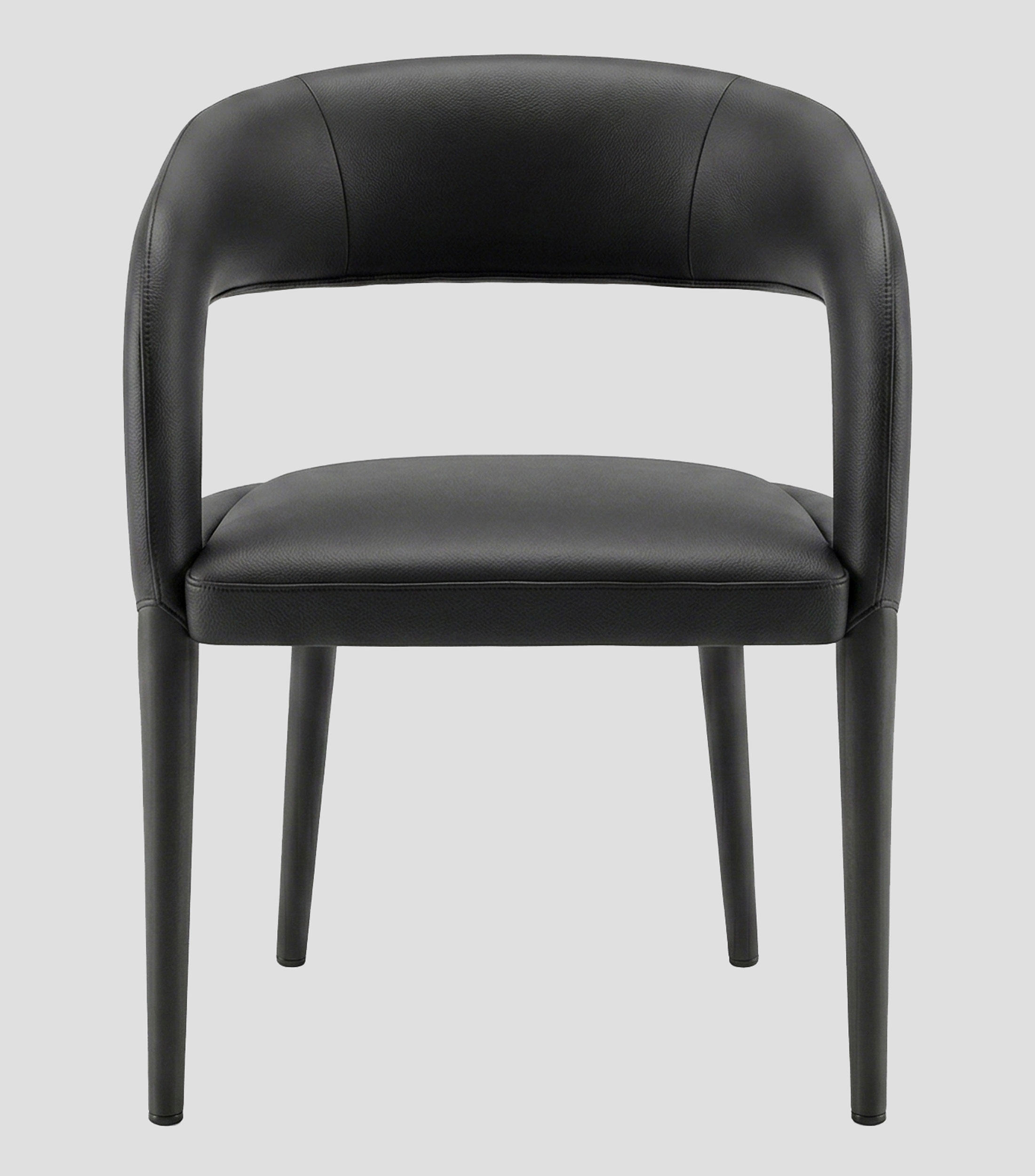 Silla de comedor Burgos en piel negra