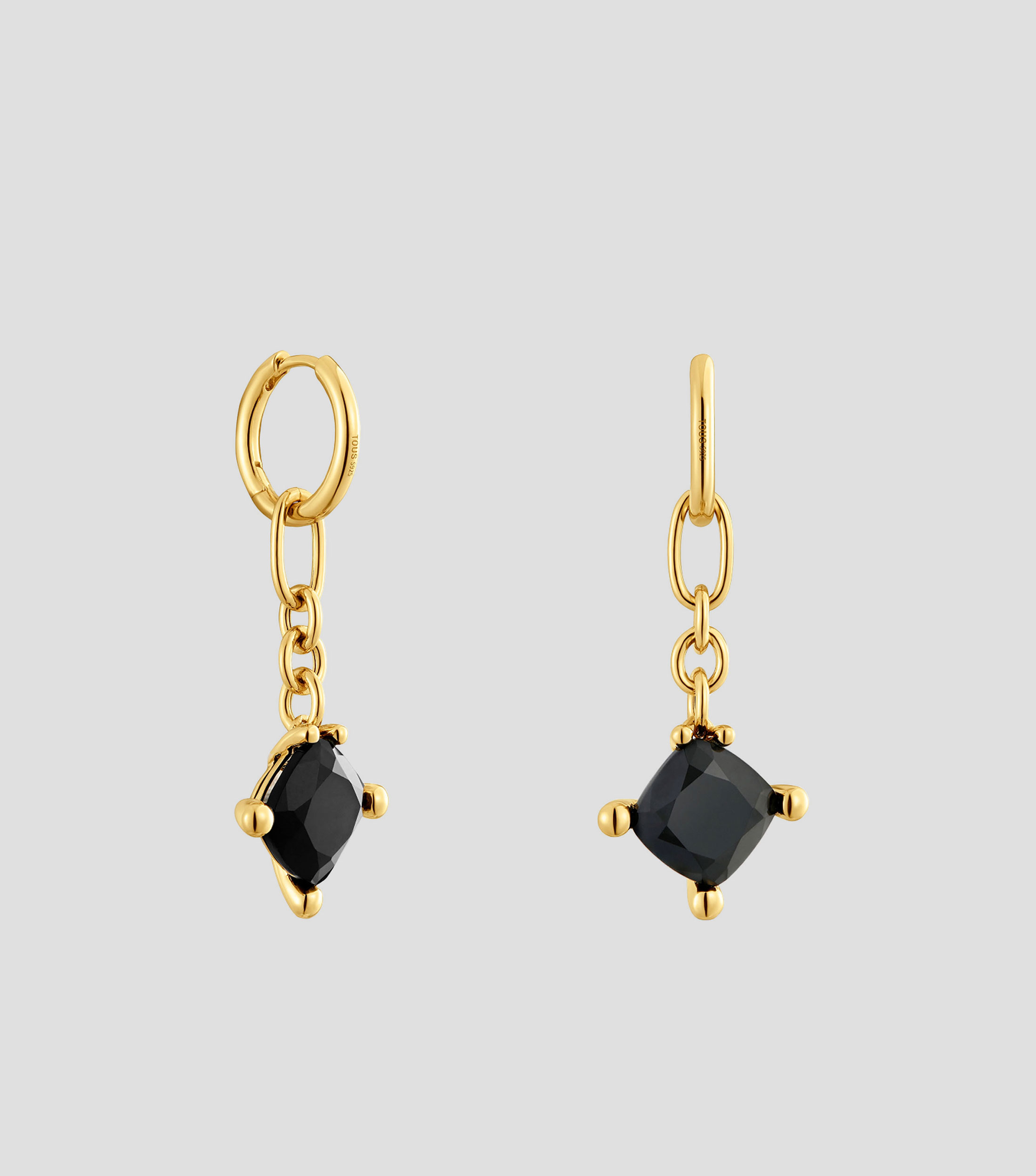 Aretes en plata .925 con ónix Color Black Mujer