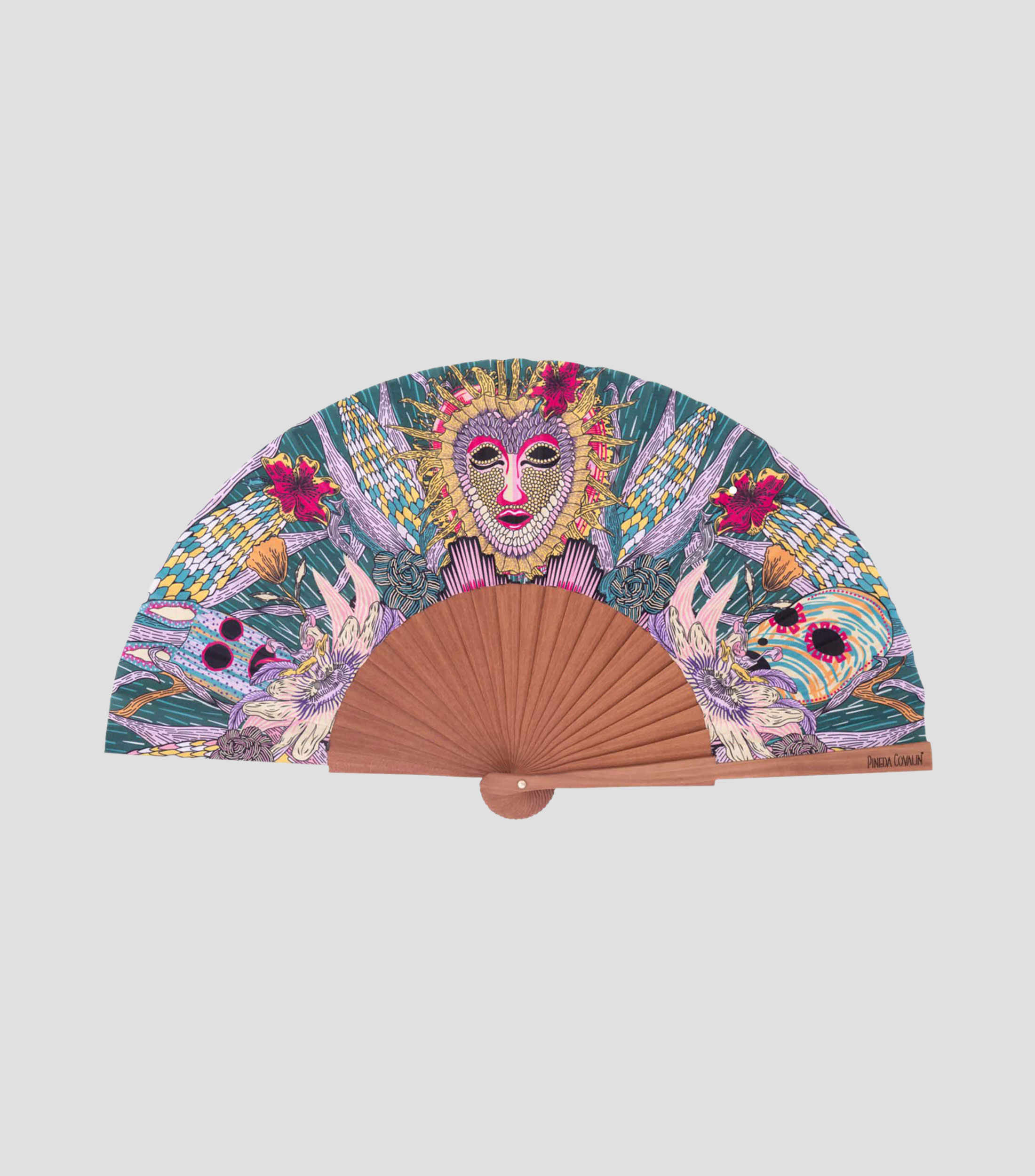 Abanico verde Máscaras Mujer