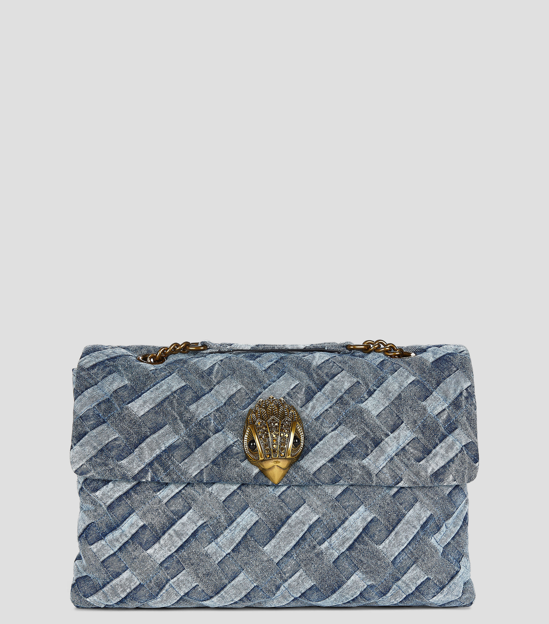 Bolsa maxi crossbody azul Kensington Soft XXL texturizado Mujer