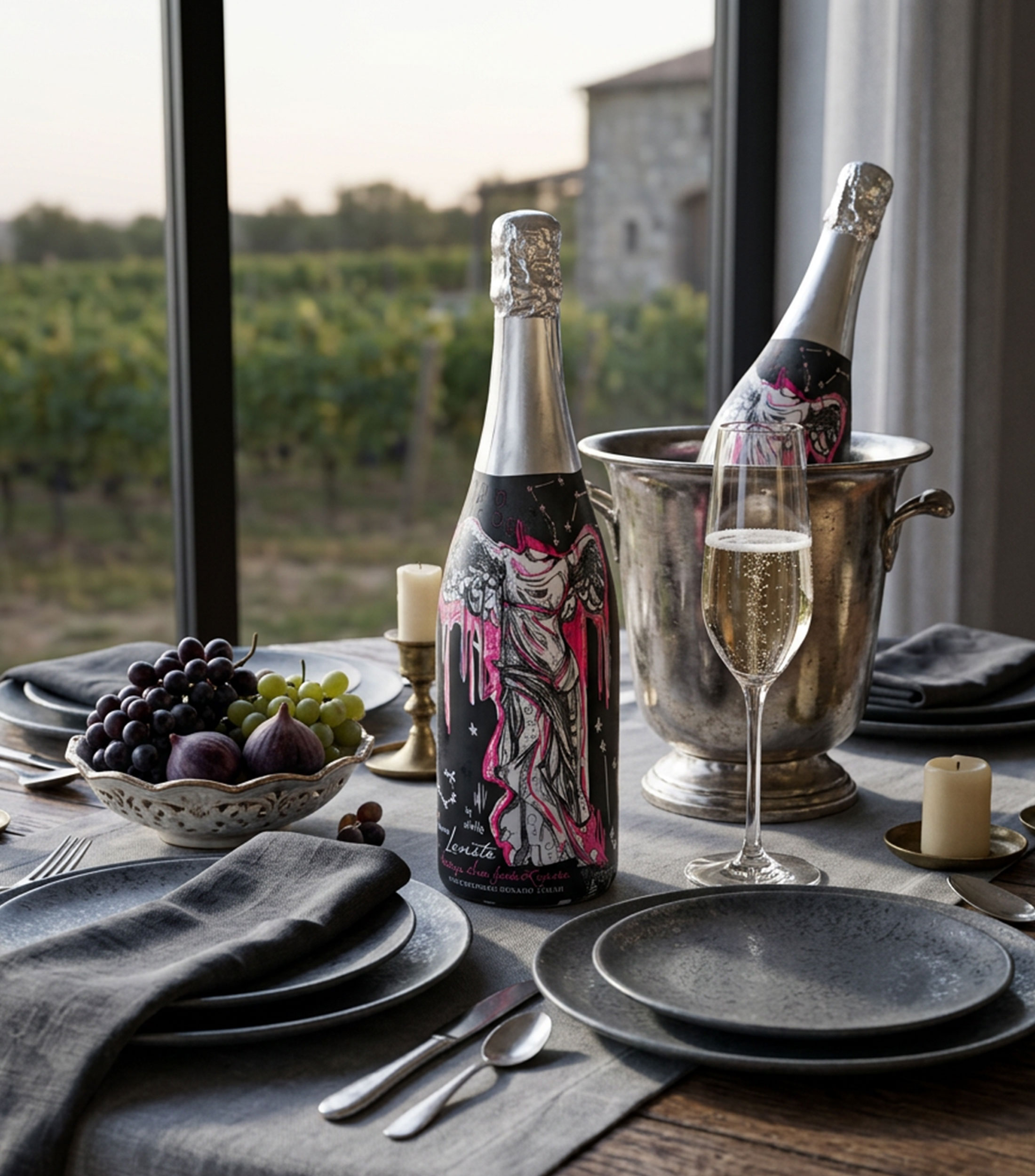 Vino espumoso rosado Syrah, México, 750 ml