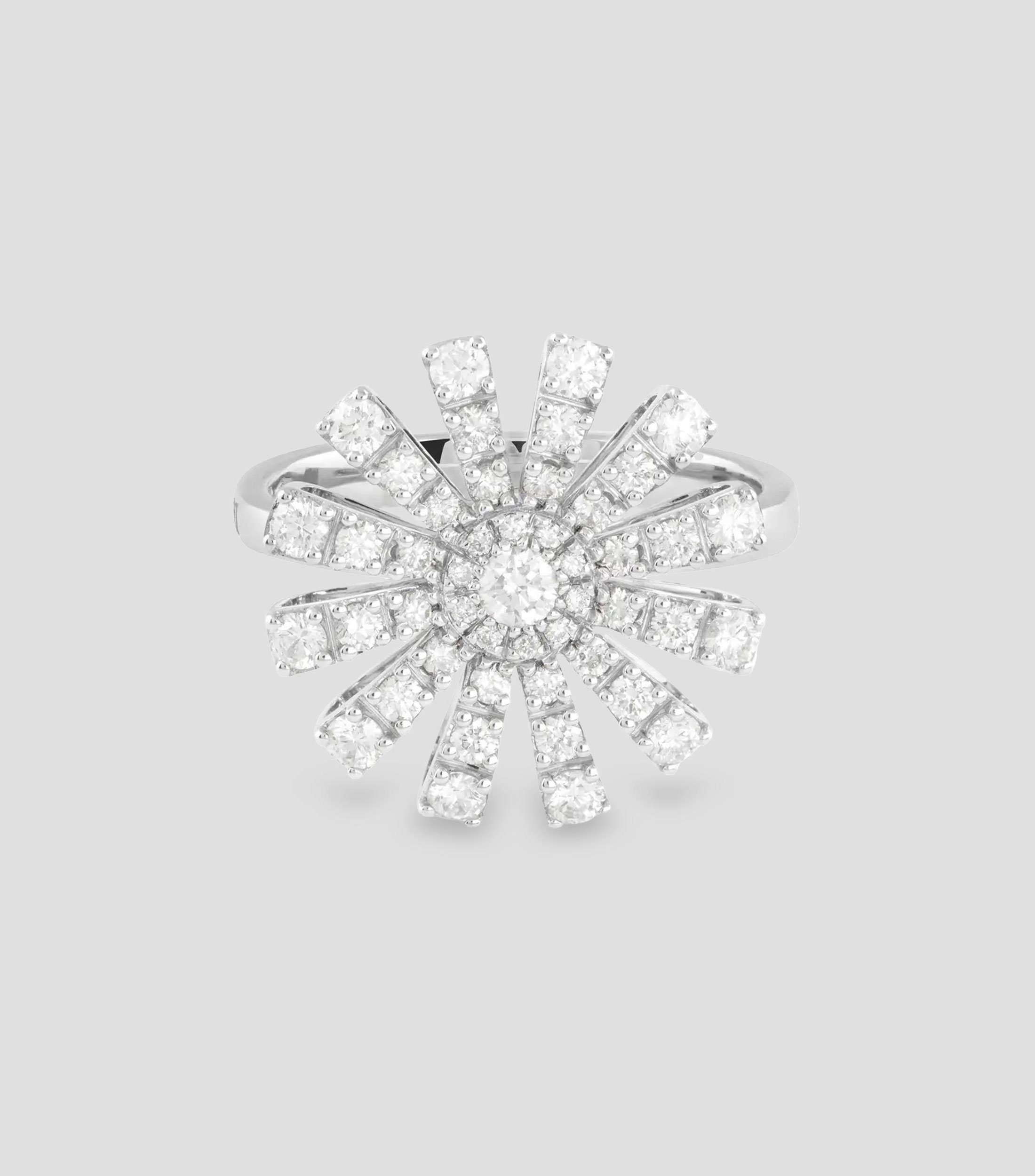 Anillo en oro blanco de 18 kilates Margherita con diamantes Mujer