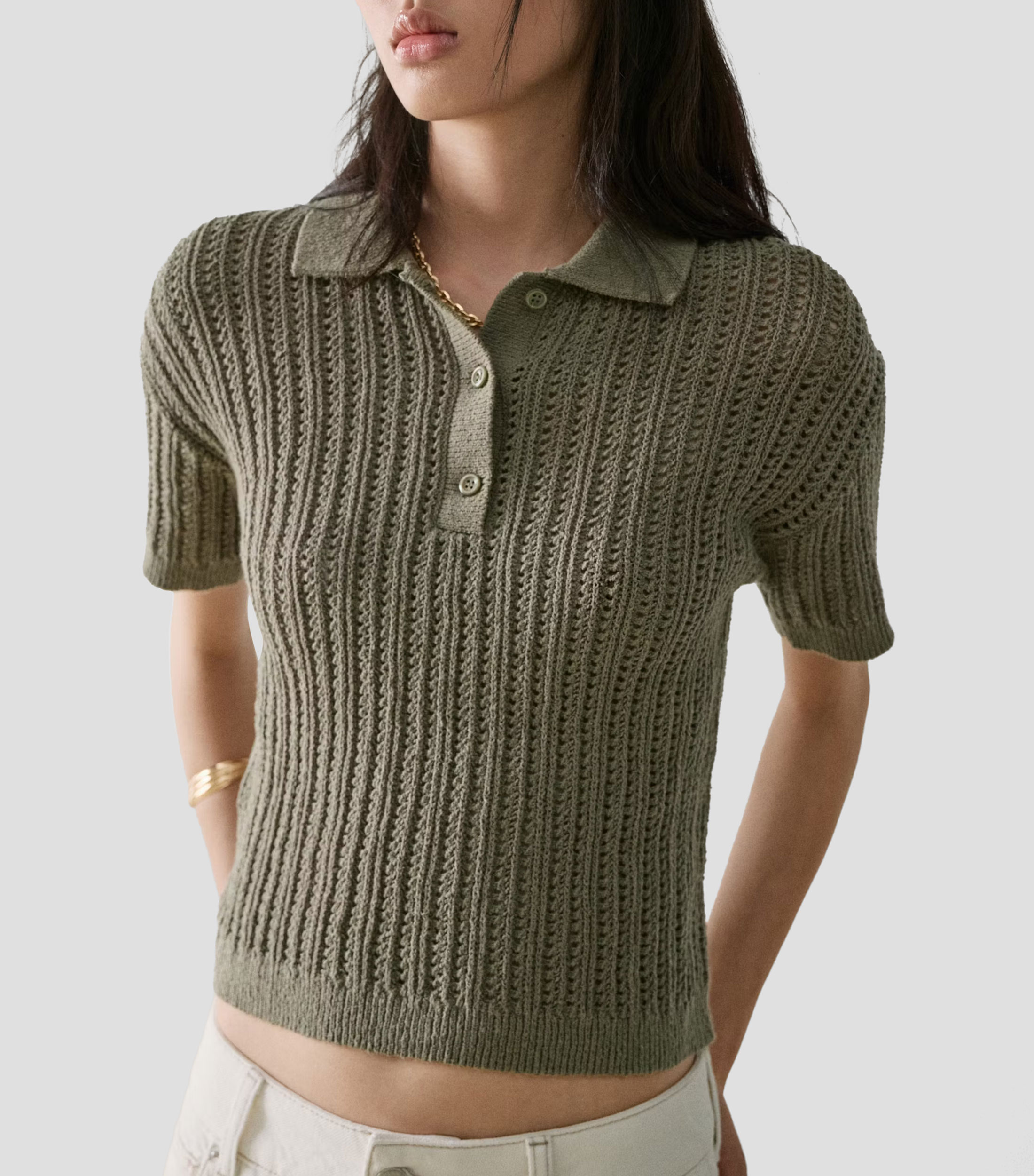 Playera tipo polo manga corta fantasía Mujer