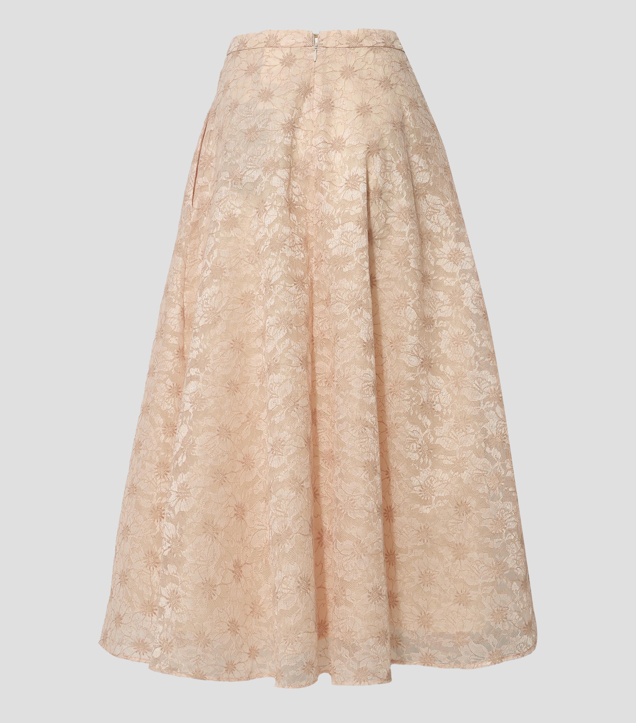 Falda midi de corte A bordada Mujer