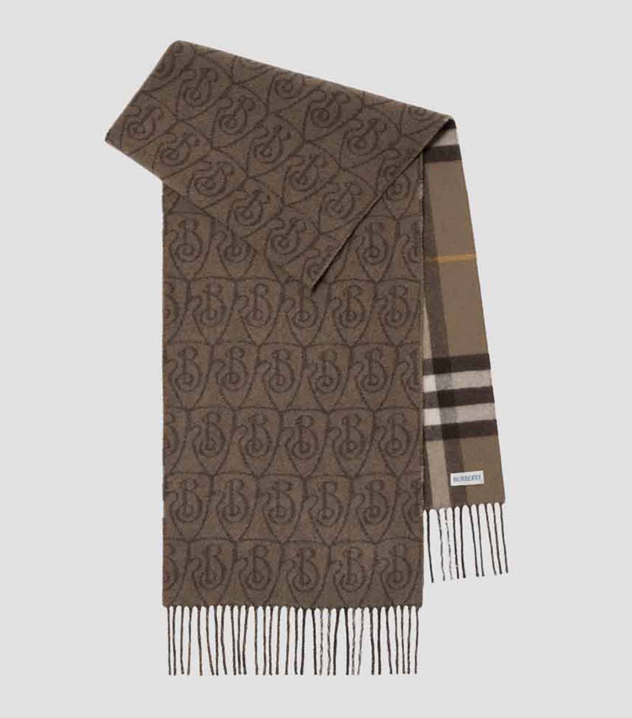 Bufanda reversible marrón a cuadros Unisex