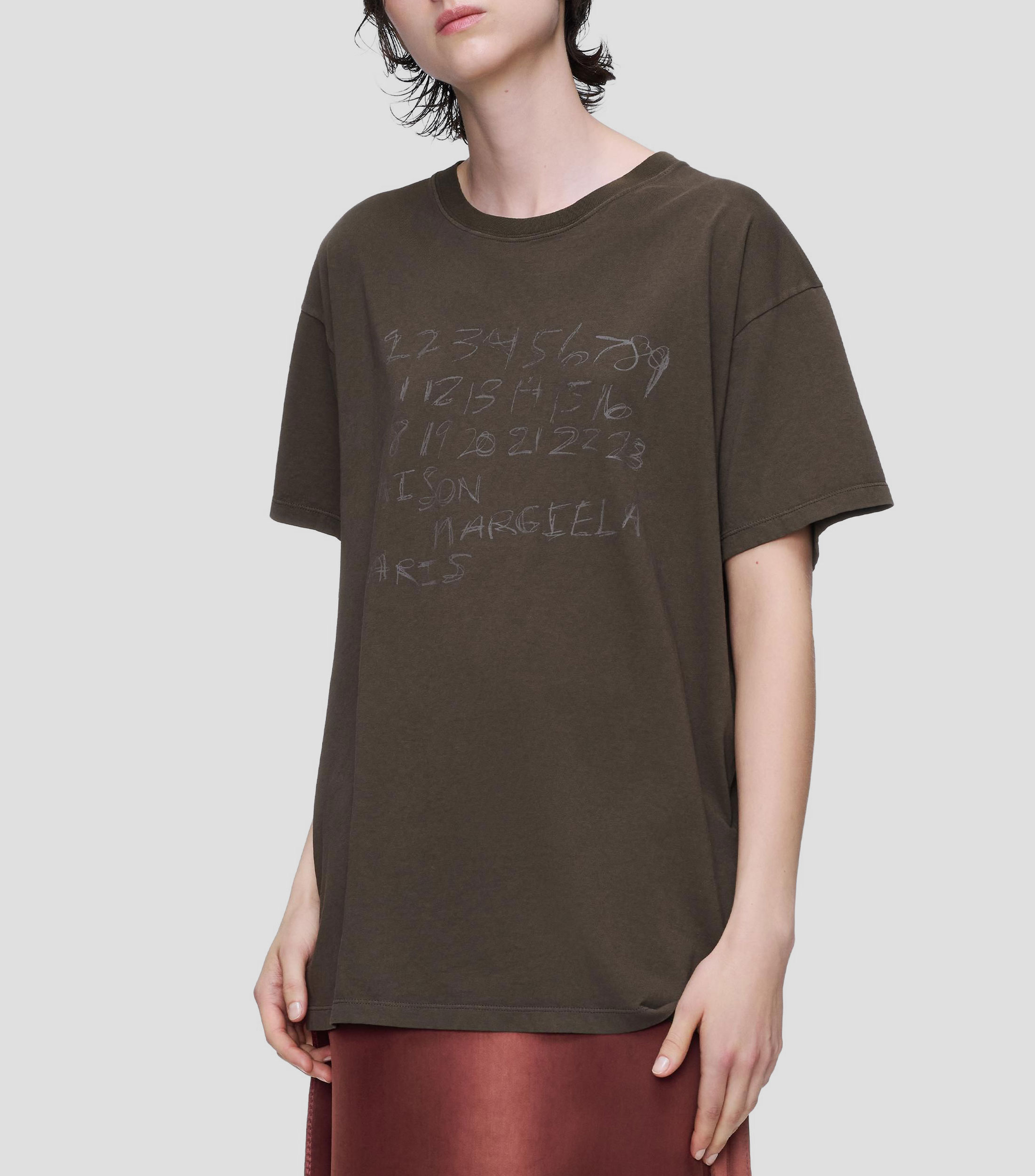 Playera de cuello redondo manga corta estampada Mujer