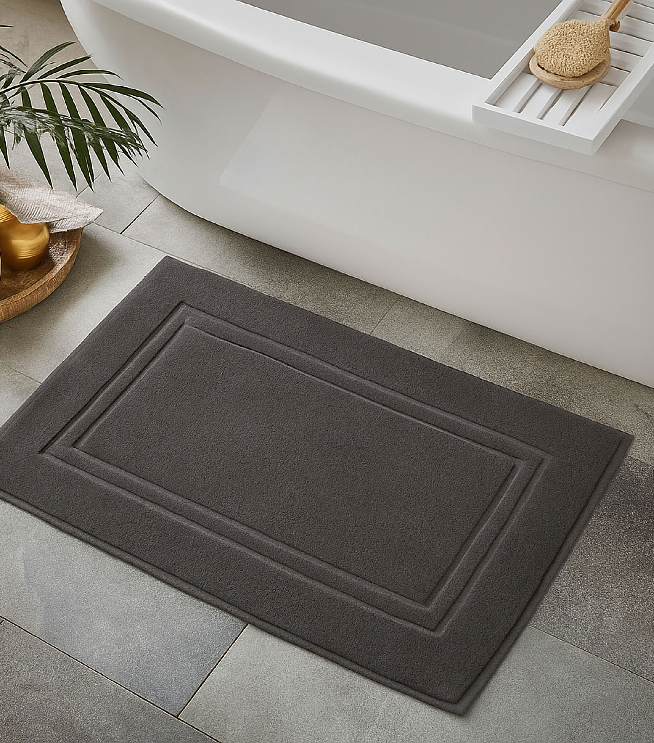Tapete de Baño tipo toalla Carbón rectangular