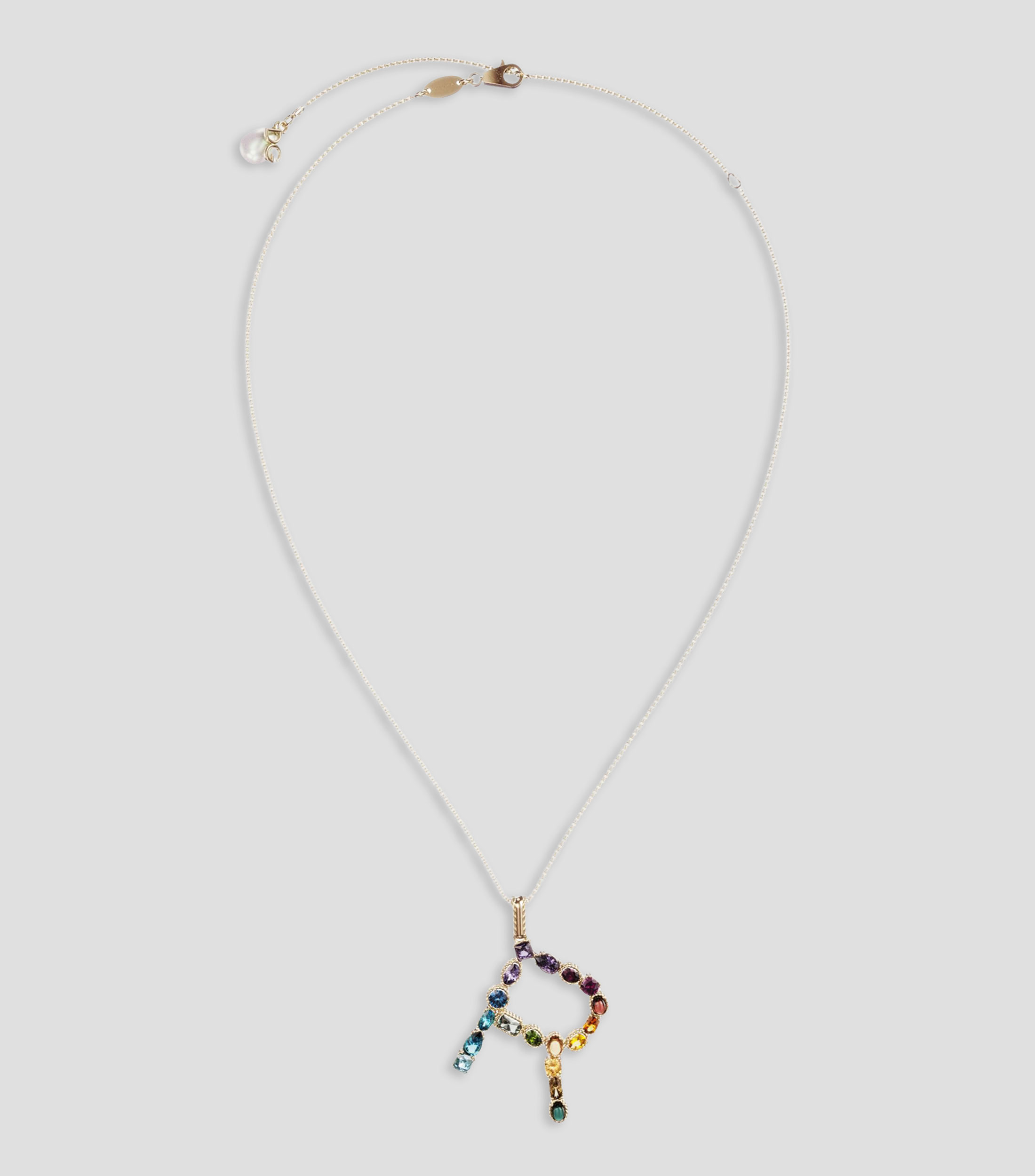 Collar en Oro amarillo de 18 Kilates Alphabet Letra R Mujer
