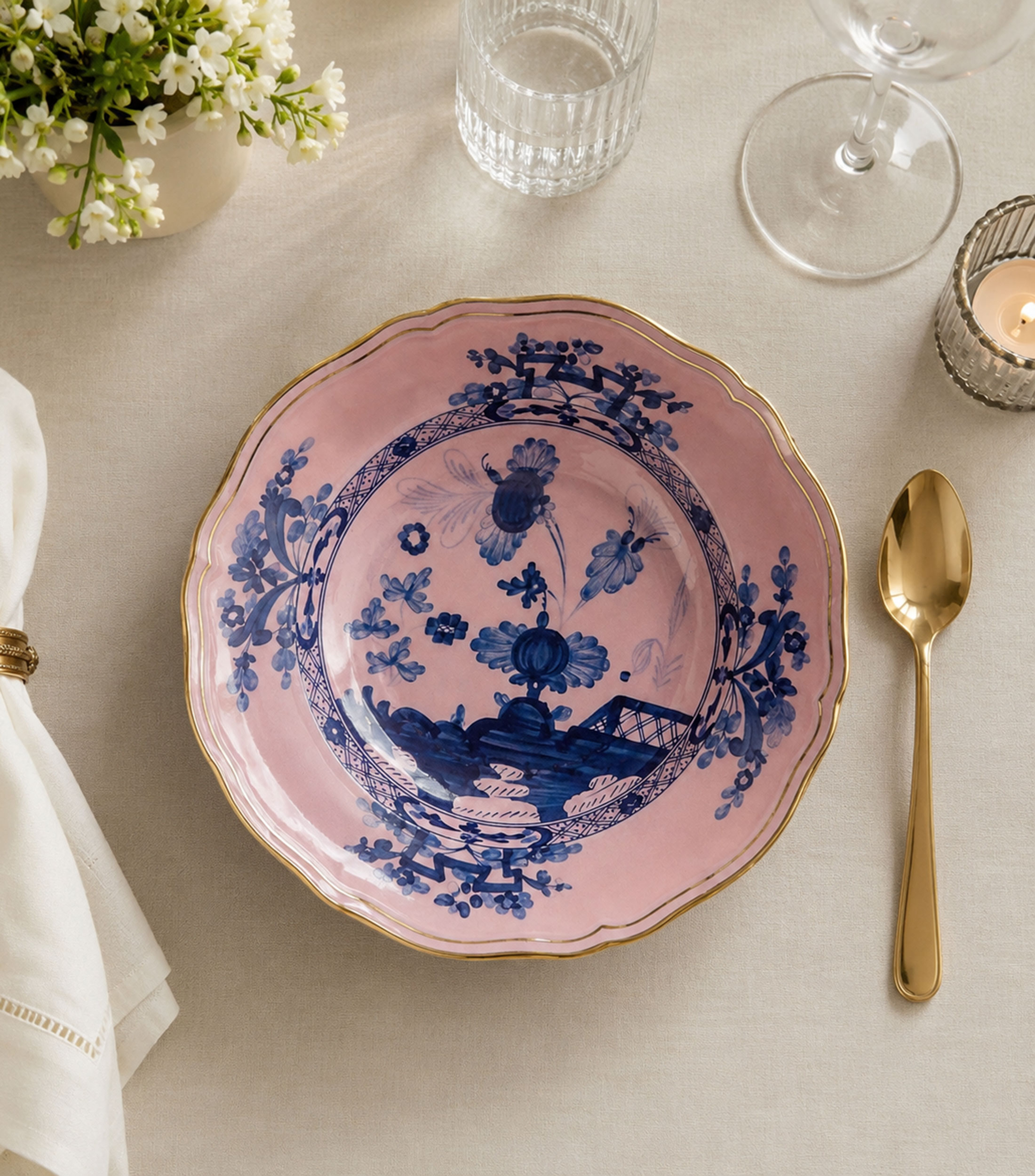 Plato para sopa Oriente Italiano Azalea en porcelana