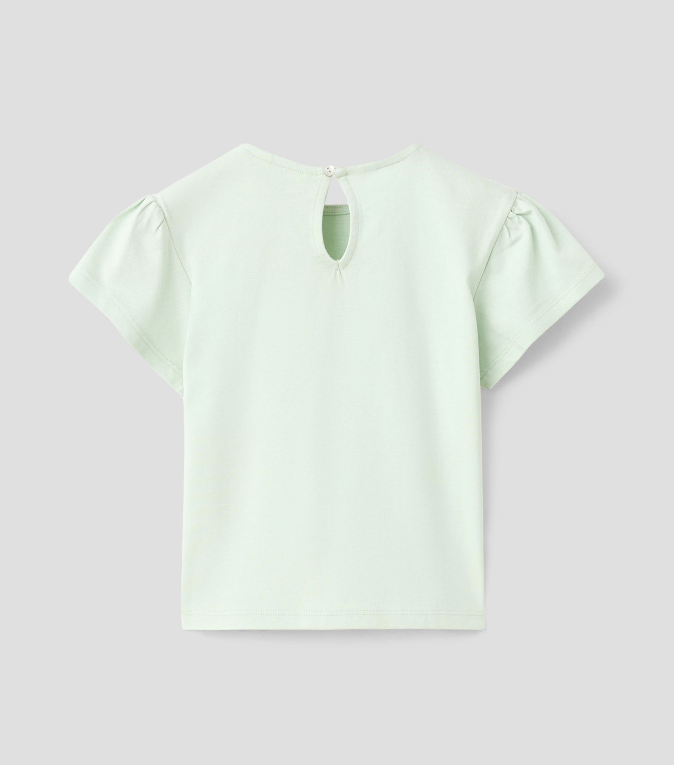 Playera cuello redondo manga corta sólida Niña