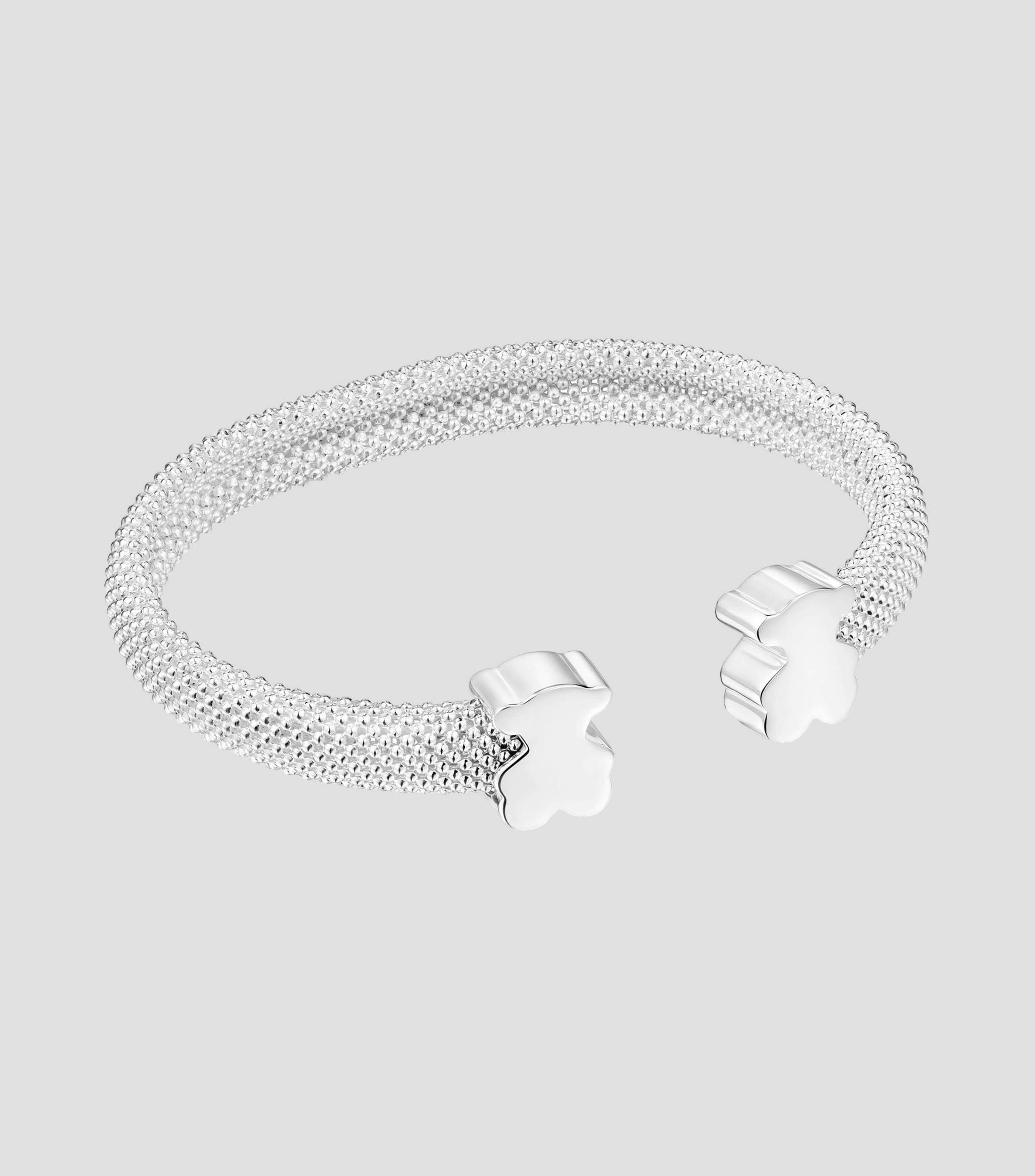 Pulsera en plata Icon Mesh con motivo de oso Mujer