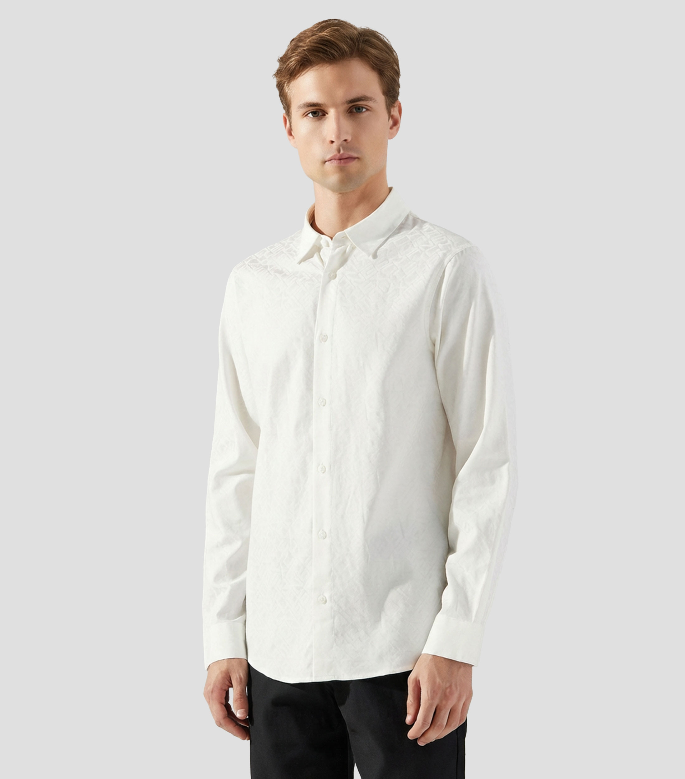 Camisa Monogram manga larga Hombre