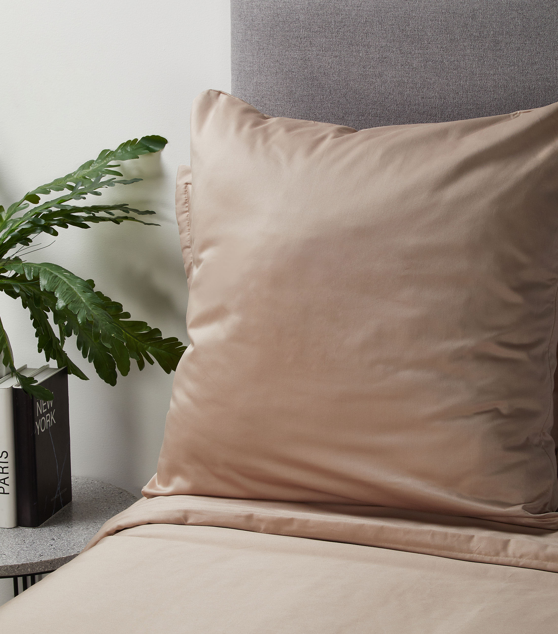 Funda para Almohada Euro en Algodón Beige
