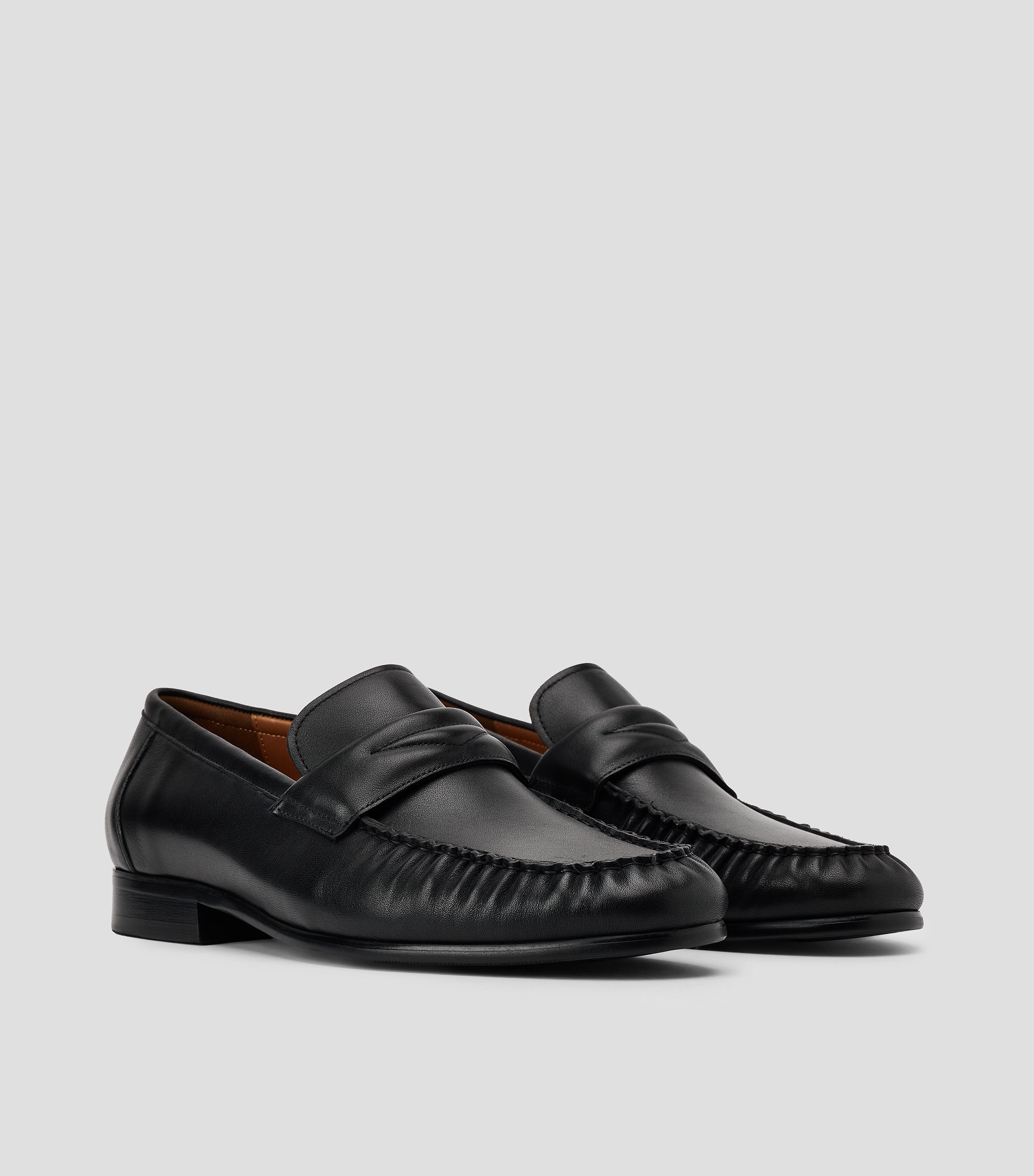 Mocasines en piel vacuna liso Hombre