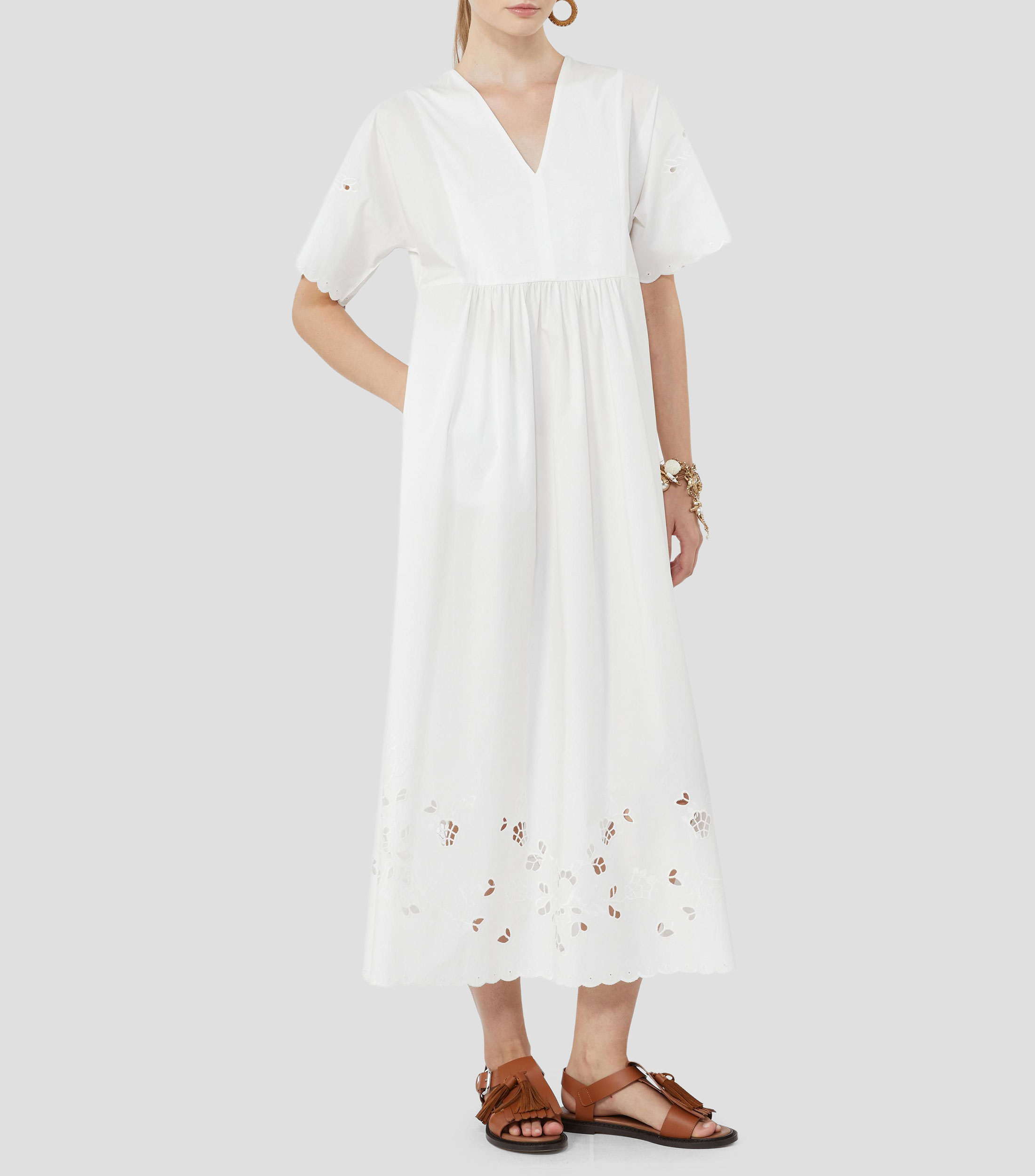 Vestido largo liso Mujer