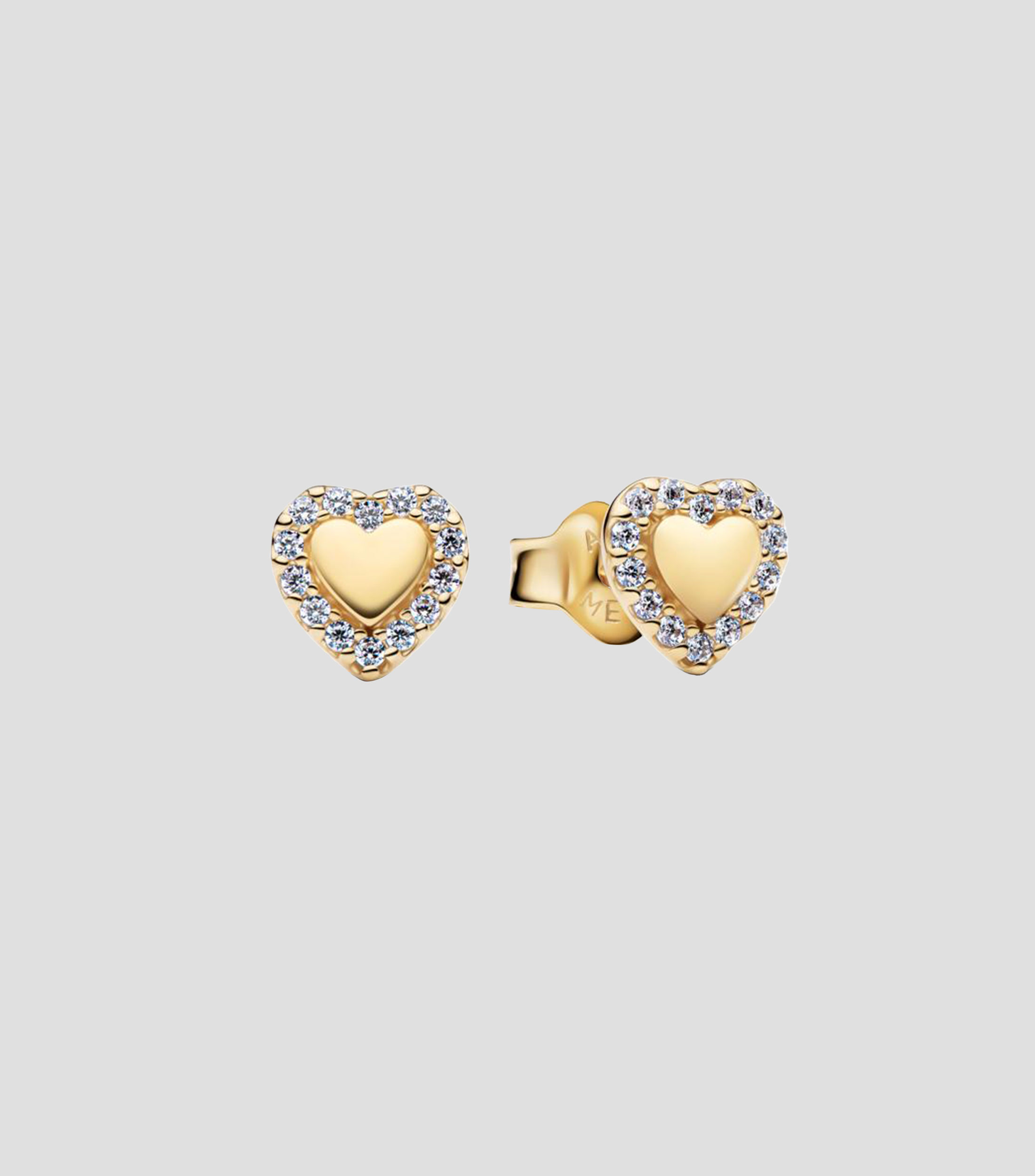 Aretes en plata con circonias cúbicas Heart Mujer